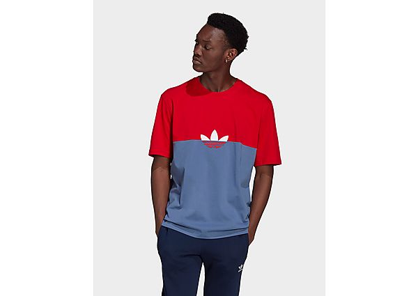 adidas Originals T-shirt Adicolor Sliced Trefoil Boxy - Crew Blue / Scarlet, Crew Blue / Scarlet