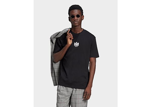 adidas Originals T-shirt LOUNGEWEAR Adicolor 3D Trefoil - Black / White, Black / White