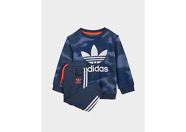 adidas Originals Ensemble Allover Print Camo Crew - Crew Blue / White, Crew Blue / White
