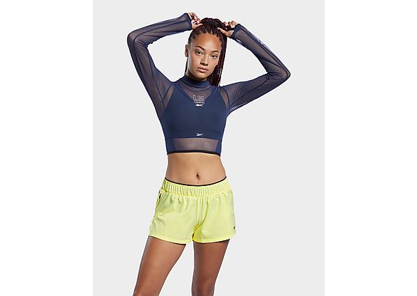 Reebok crop top en mesh à manches longues les mills - Vector Navy, Vector Navy