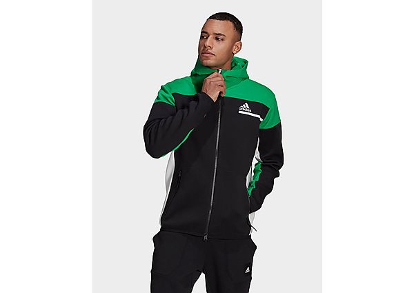 adidas Veste à capuche Z.N.E. Full-Zip - Black / Vivid Green, Black / Vivid Green