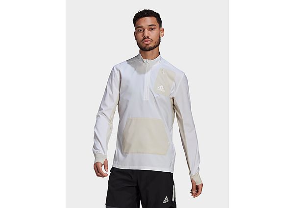 adidas Veste Primeblue Half-Zip Running - White / Aluminium, White / Aluminium