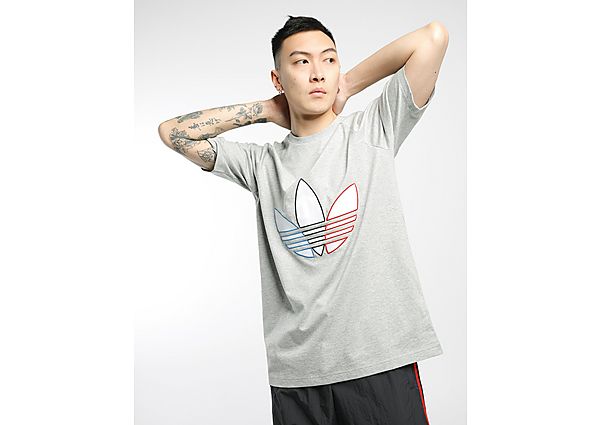 adidas Originals T-shirt Adicolor Tricolor - Medium Grey Heather, Medium Grey Heather