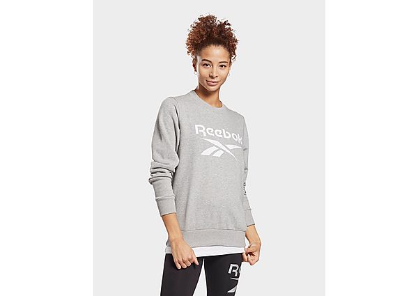 Reebok sweat à col rond reebok identity logo french terry - Medium Grey Heather / White, Medium Grey