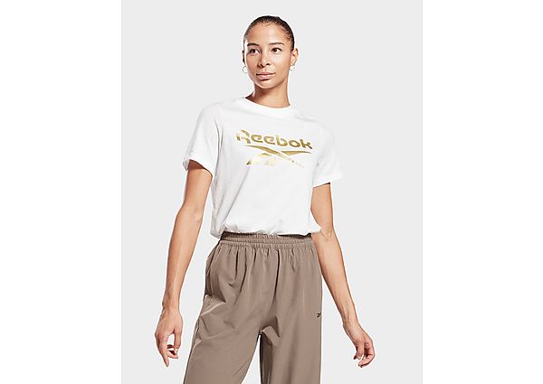 Reebok t-shirt reebok identity logo - White / Gold Metallic, White / Gold Metallic