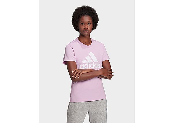 adidas T-shirt LOUNGEWEAR Essentials Logo - Clear Lilac / White, Clear Lilac / White