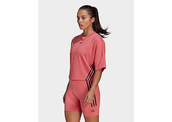 adidas T-shirt Cropped - Hazy Rose / Black, Hazy Rose / Black