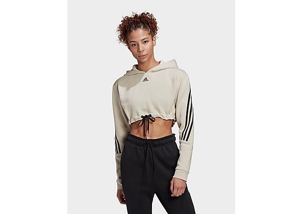 adidas Sweat-shirt à capuche Crop - Aluminium / Black, Aluminium / Black