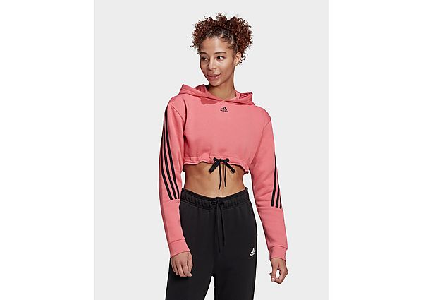 adidas Sweat-shirt à capuche Crop - Hazy Rose / Black, Hazy Rose / Black