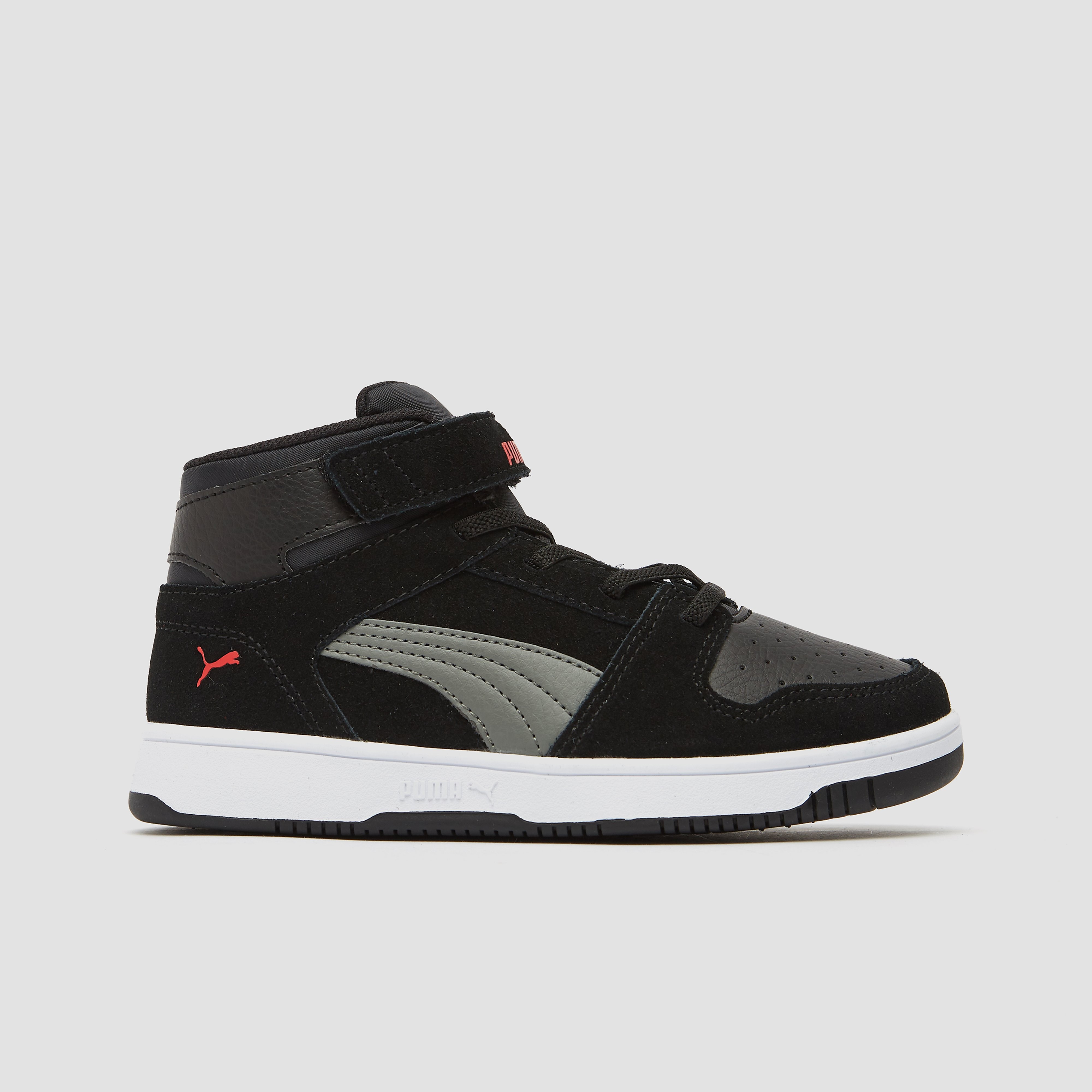 Puma rebound layup sneakers zwart/grijs kinderen