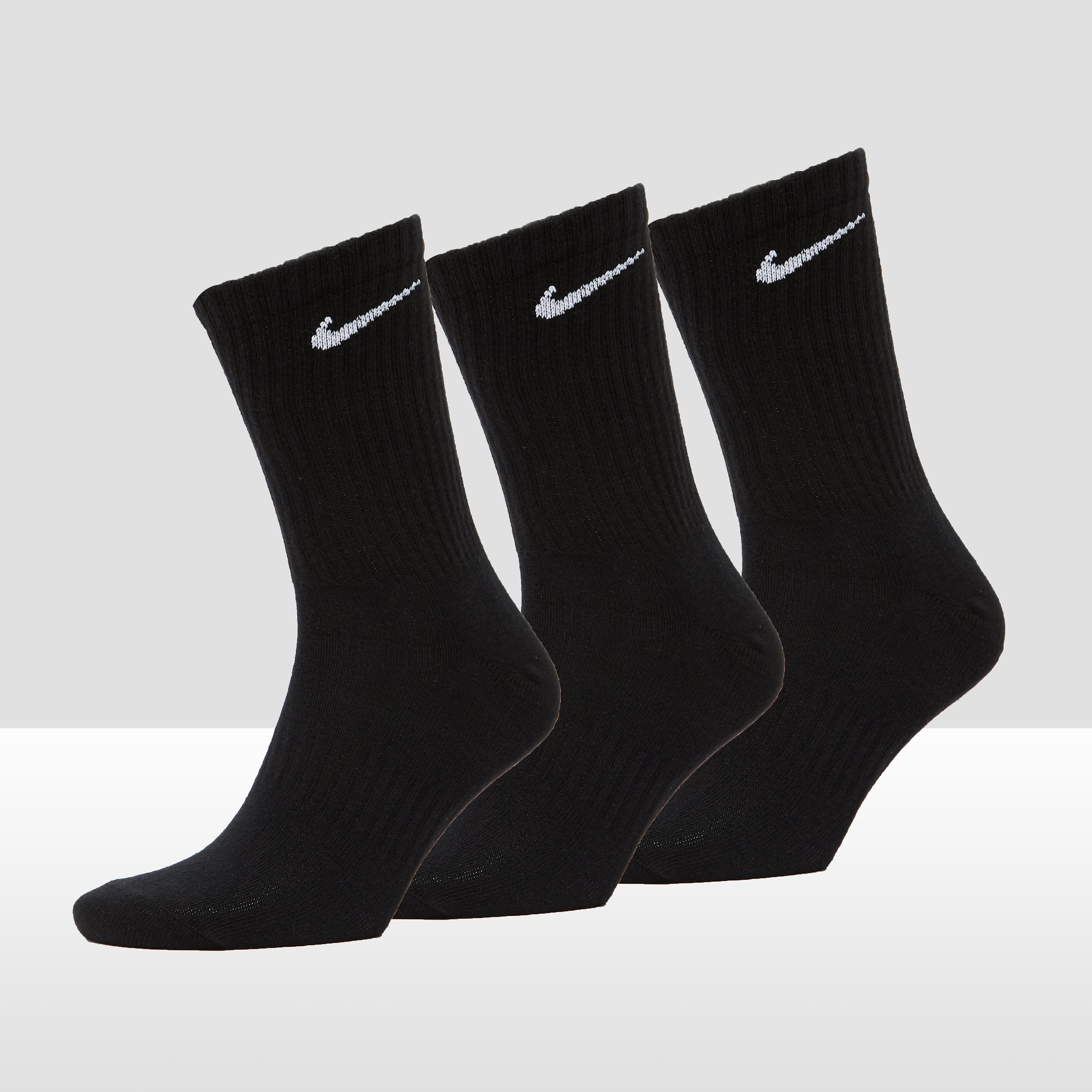 Nike nike everyday lightweight crew tennissokken 3 pack zwart