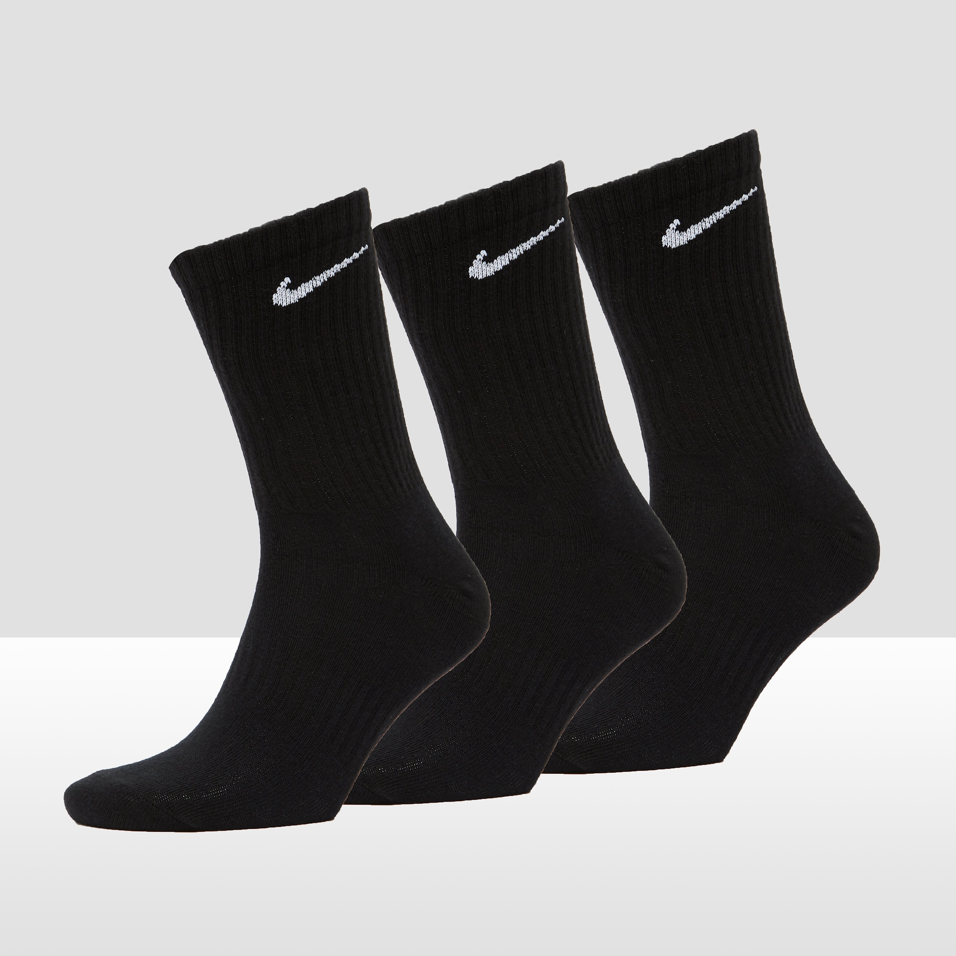 Nike everyday lightweight crew tennissokken 3 pack zwart