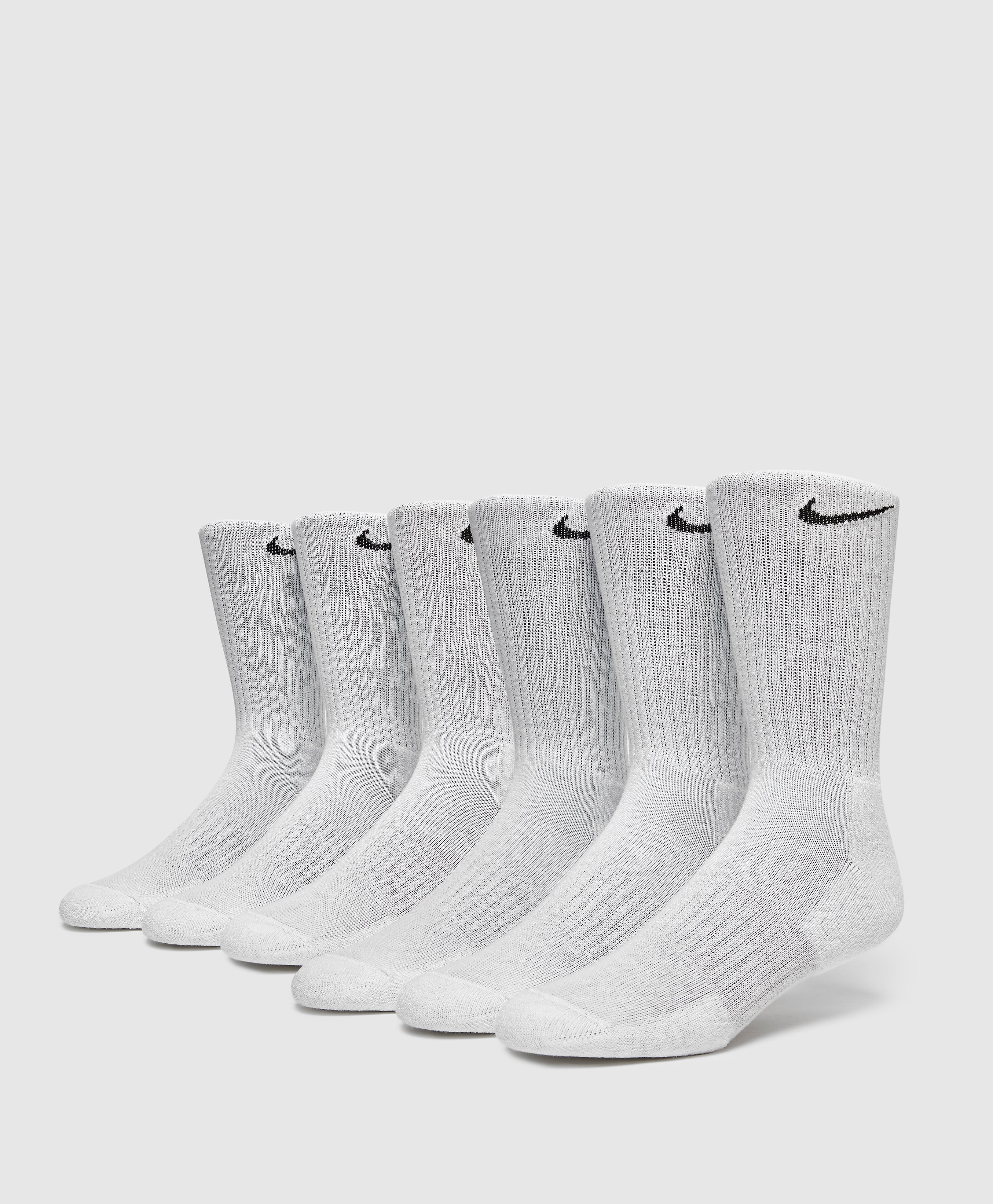 Nike Men's 6-Pack Everyday Cushioned Training Crew Socks - White/Black, White/Black