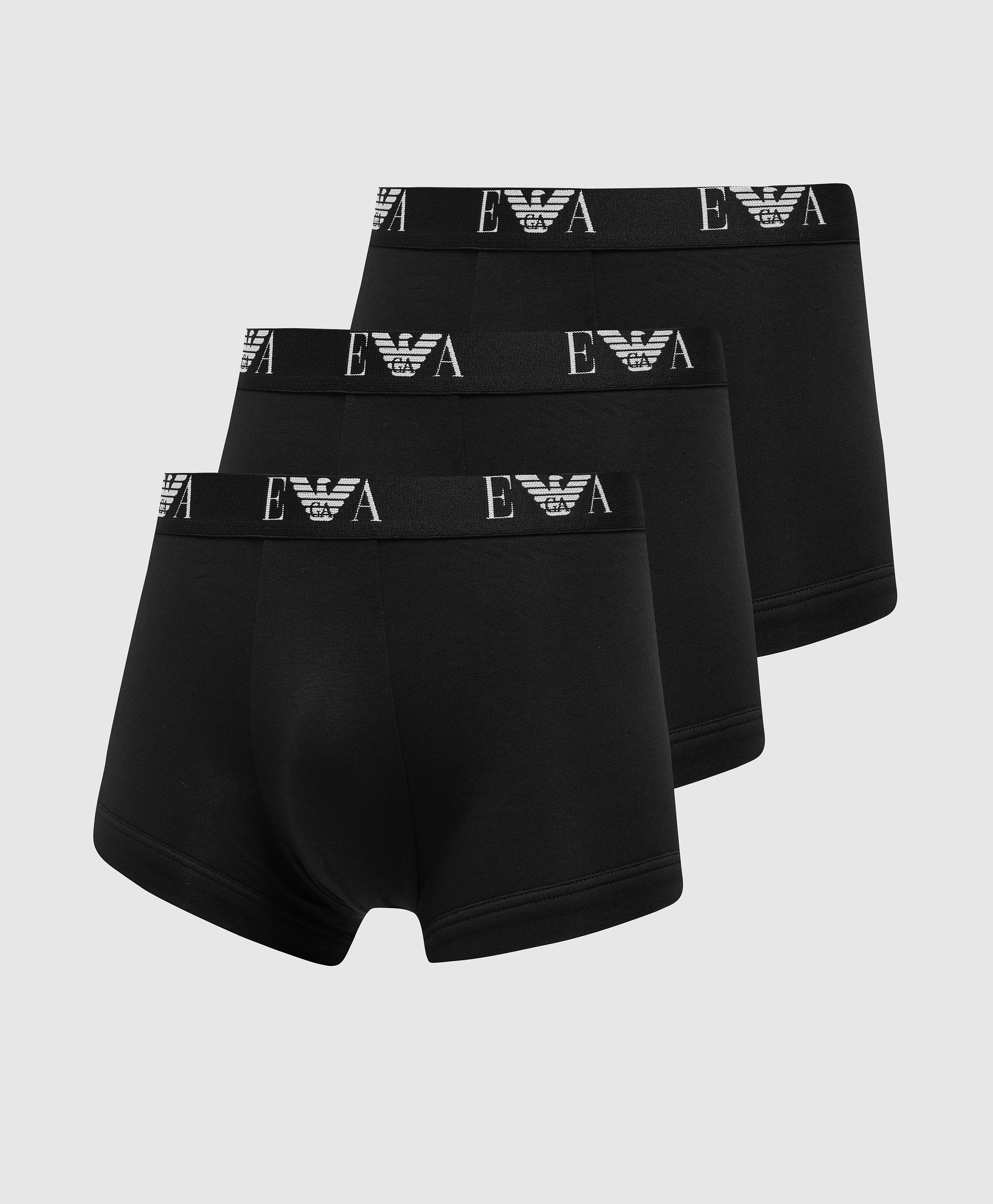 Emporio Armani Loungewear Men's 3 Pack Trunks - Black, Black