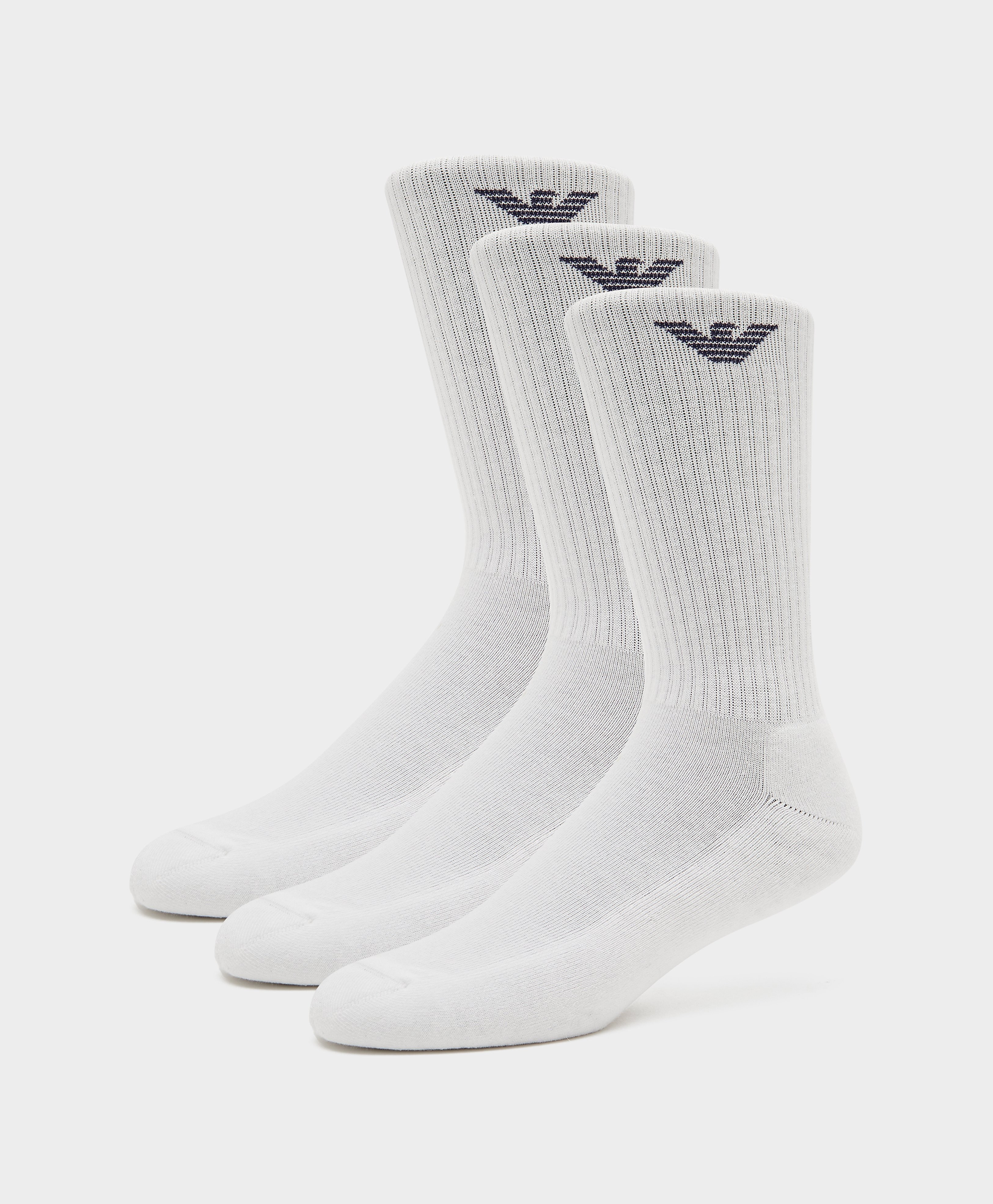 Emporio Armani Loungewear Men's 3 Pack Core Logo Socks - White, White