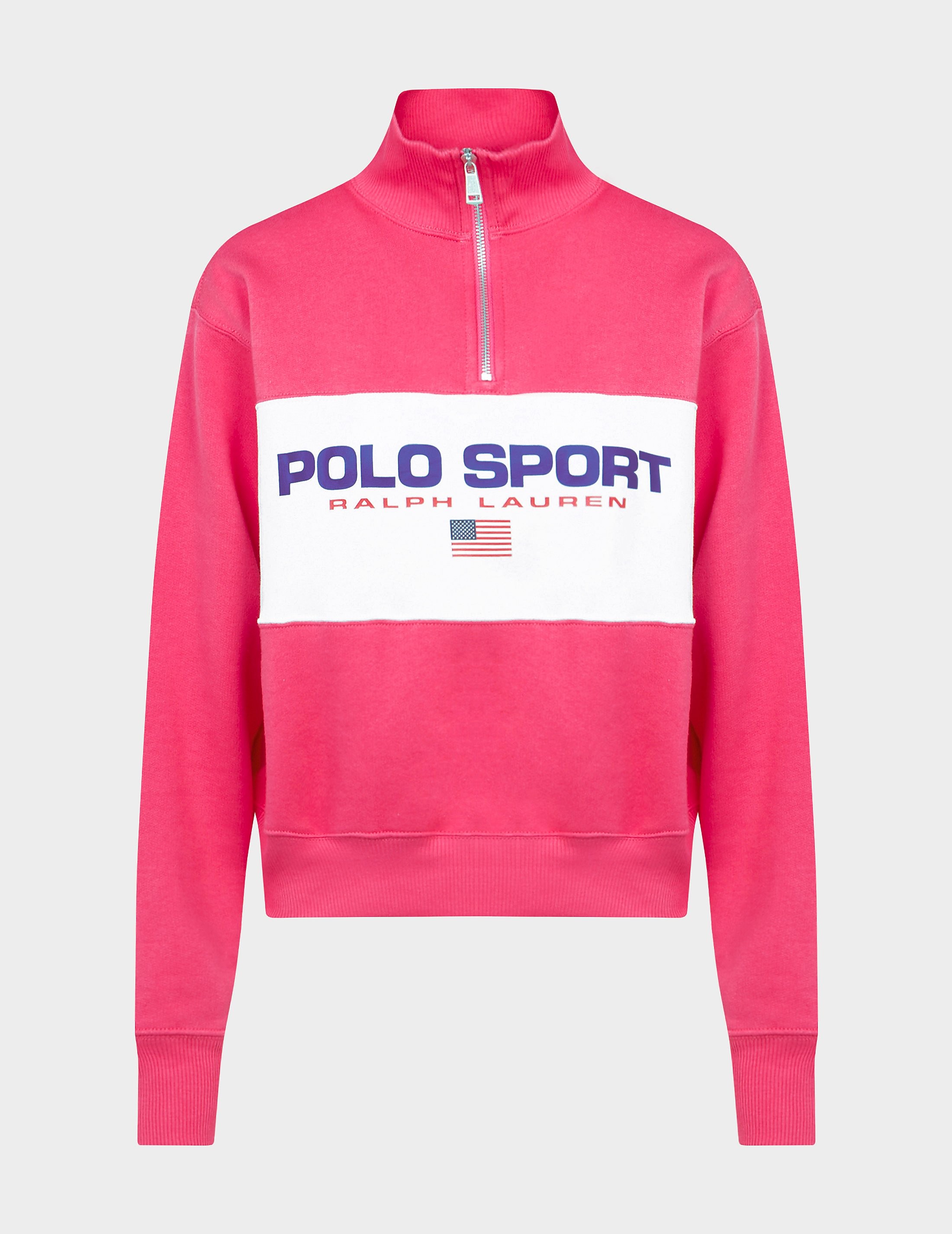 women's polo ralph lauren sport half zip sweatshirt pink, pink