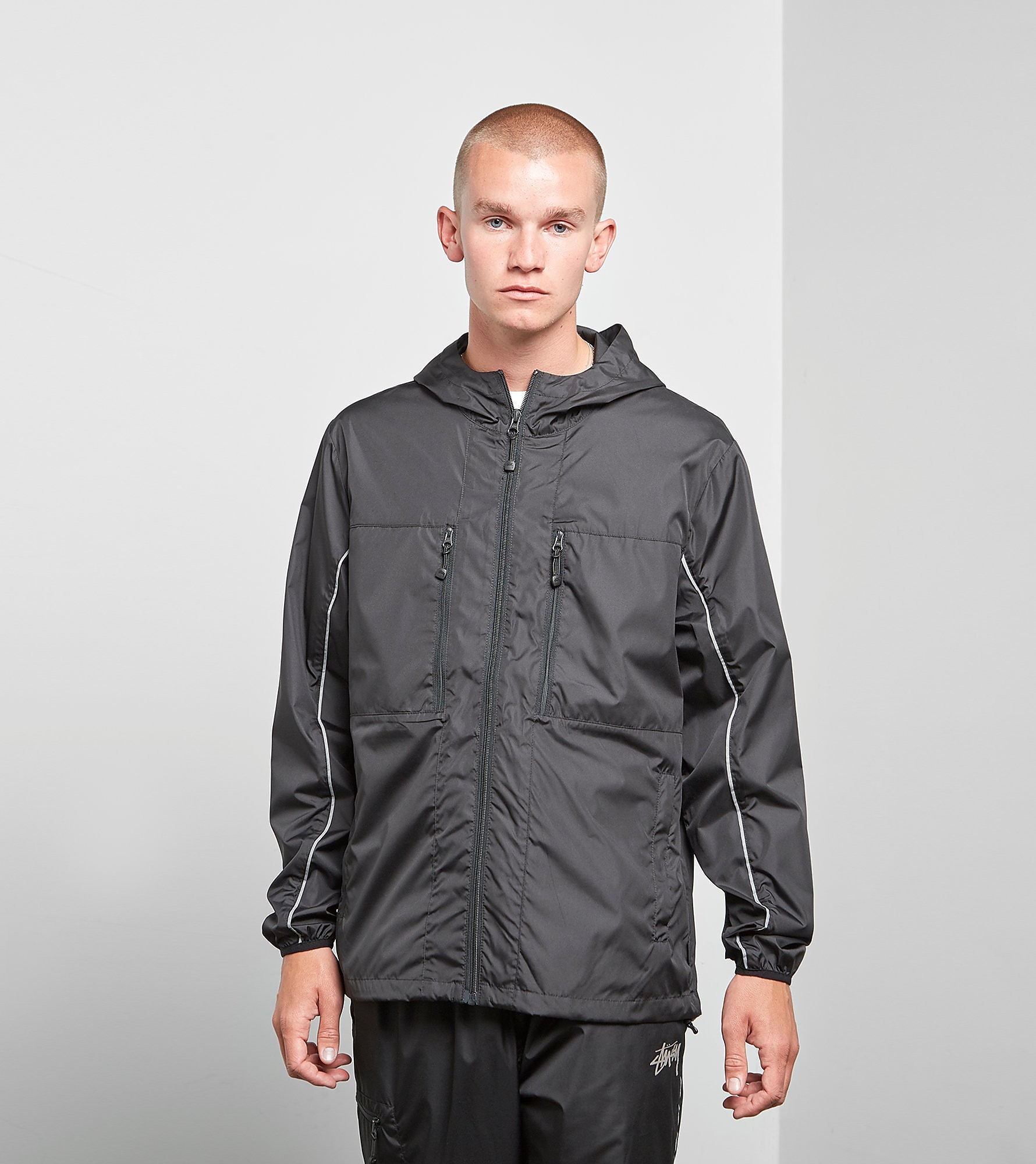 Stussy 3M Nylon Paneled Jas Zwart stussy kopen in de aanbieding