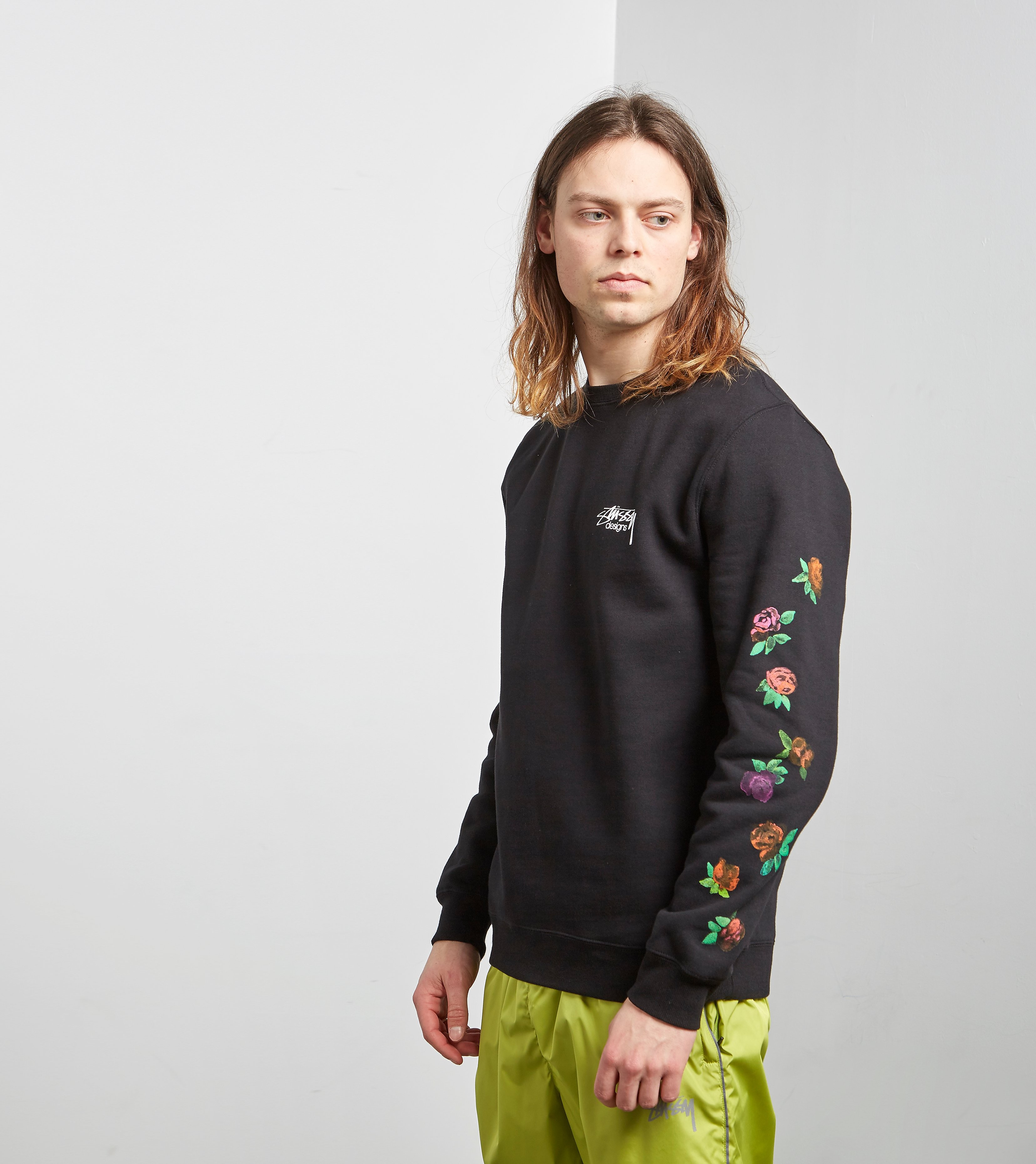 Stussy Roses Crew Sweater Zwart stussy kopen in de aanbieding