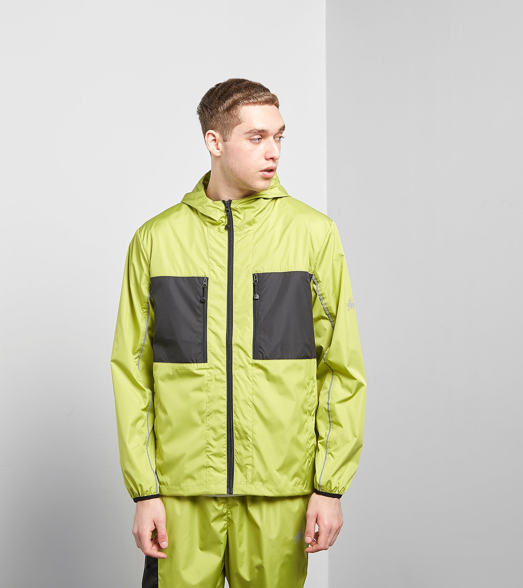 Stussy 3M Nylon Paneled Jas Groen stussy kopen in de aanbieding