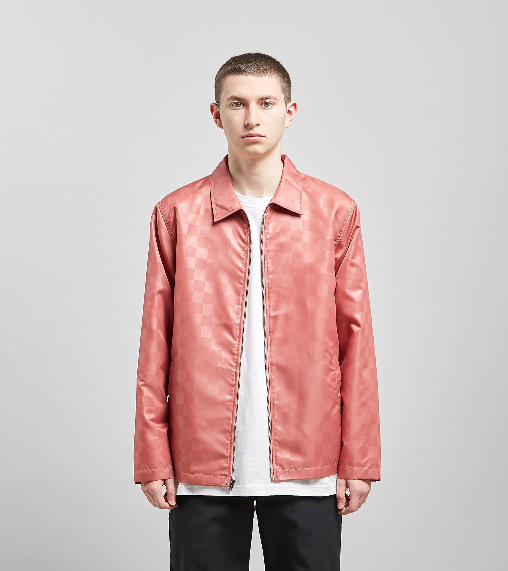Stussy Tonal Check Jacket Rood stussy kopen in de aanbieding