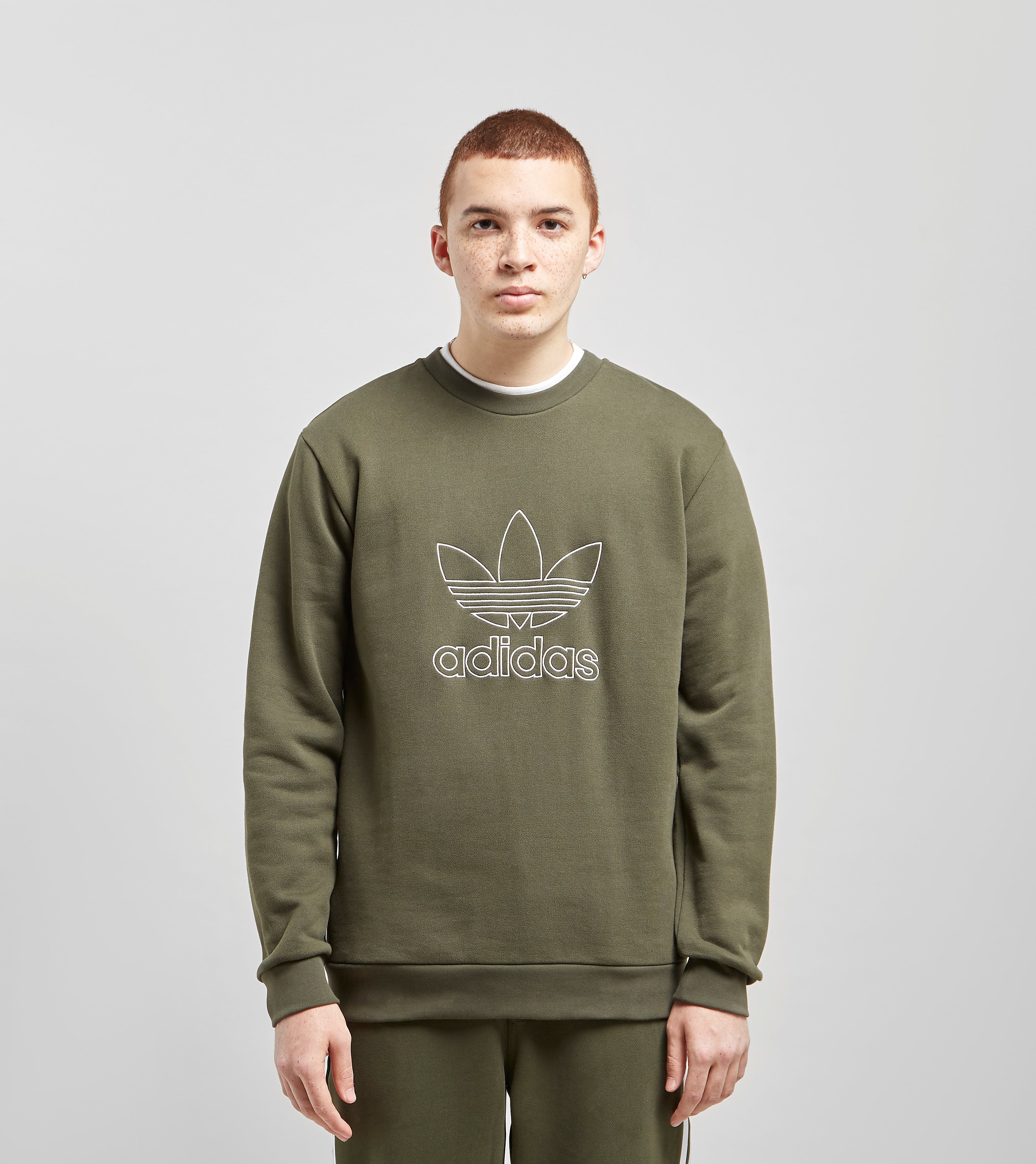 Adidas Originals Outline Crew Sweater Groen adidas originals kopen in de aanbieding