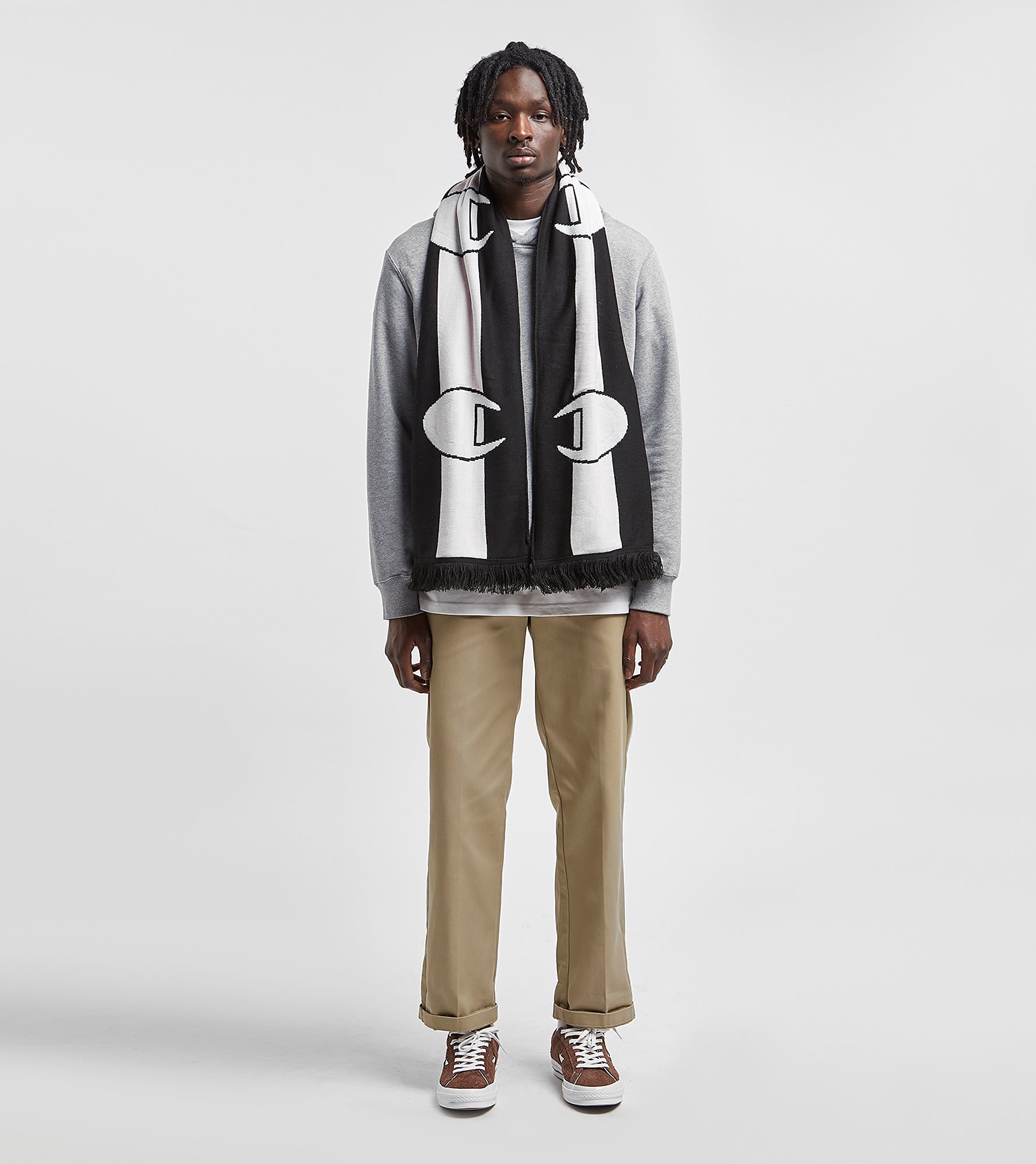 Champion Logo Stripe Knitted Ski Sjaal Zwart champion kopen in de aanbieding