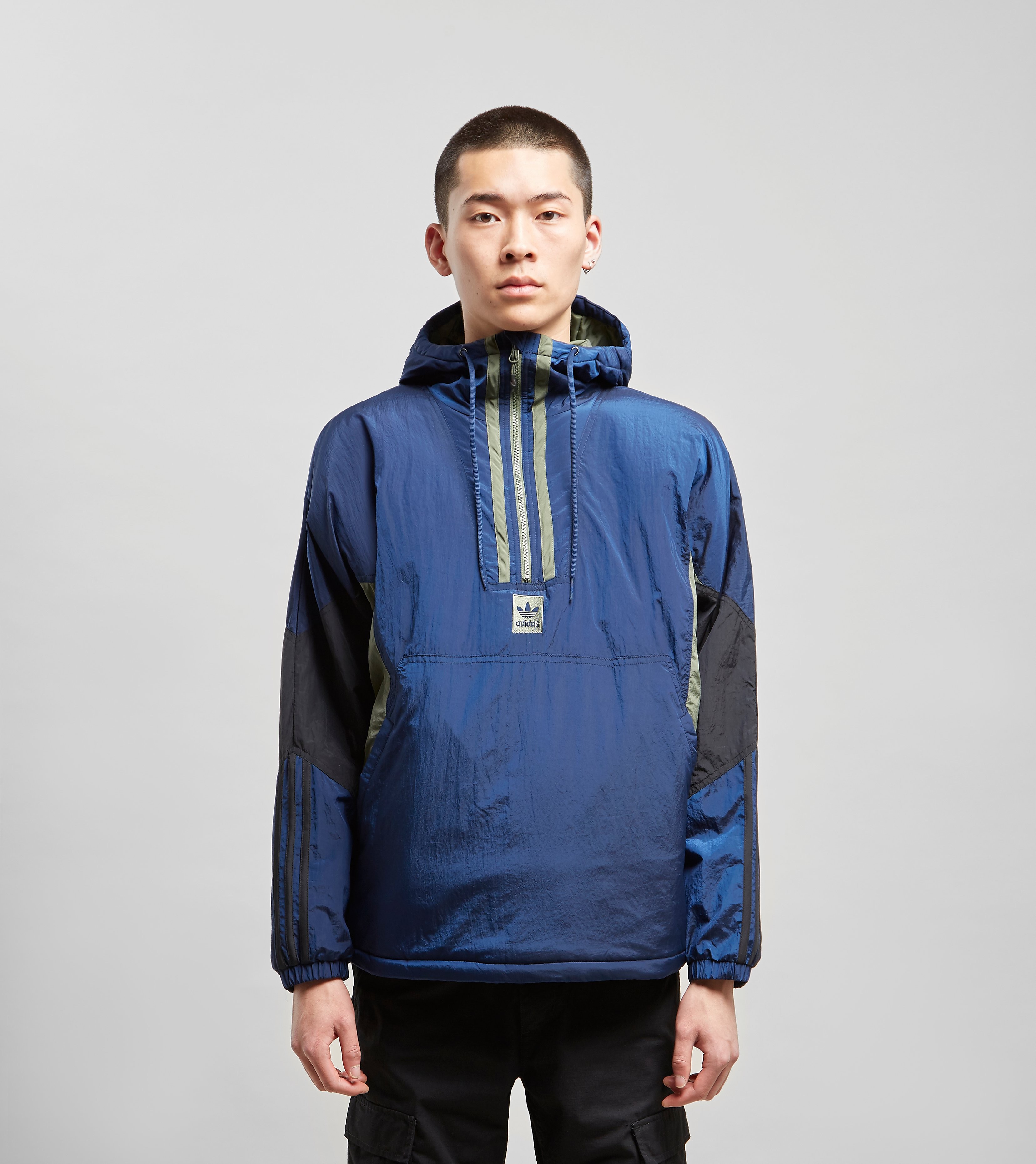 Adidas Originals Half Zip Anorak Blauw adidas originals kopen in de aanbieding