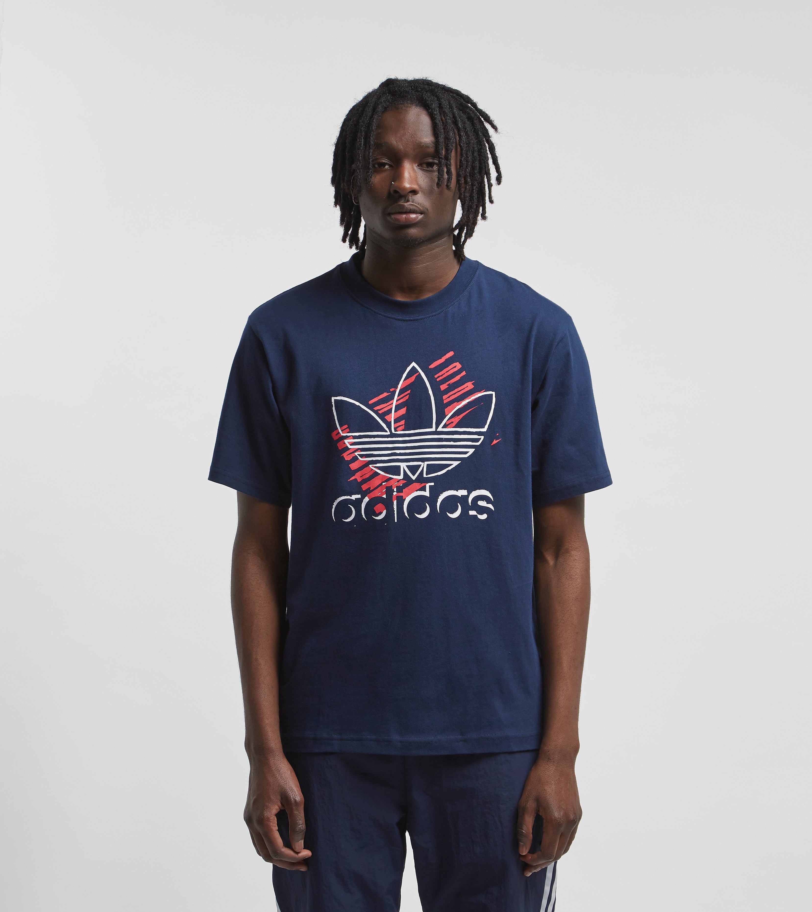 Adidas Originals Trefoil Art T Shirt Blauw adidas originals kopen in de aanbieding