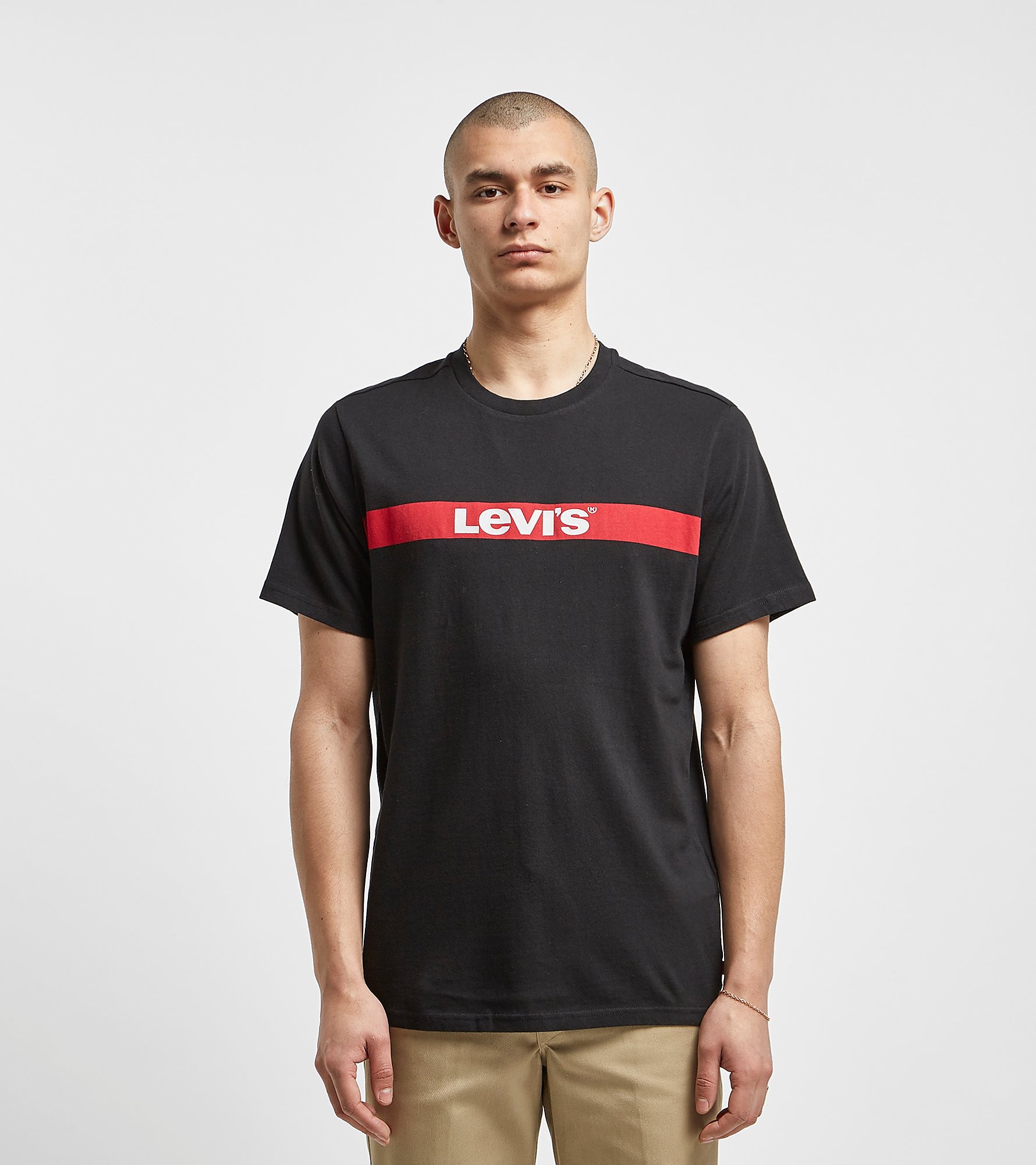 Levis Oversize Bar Logo T Shirt Zwart levis kopen in de aanbieding
