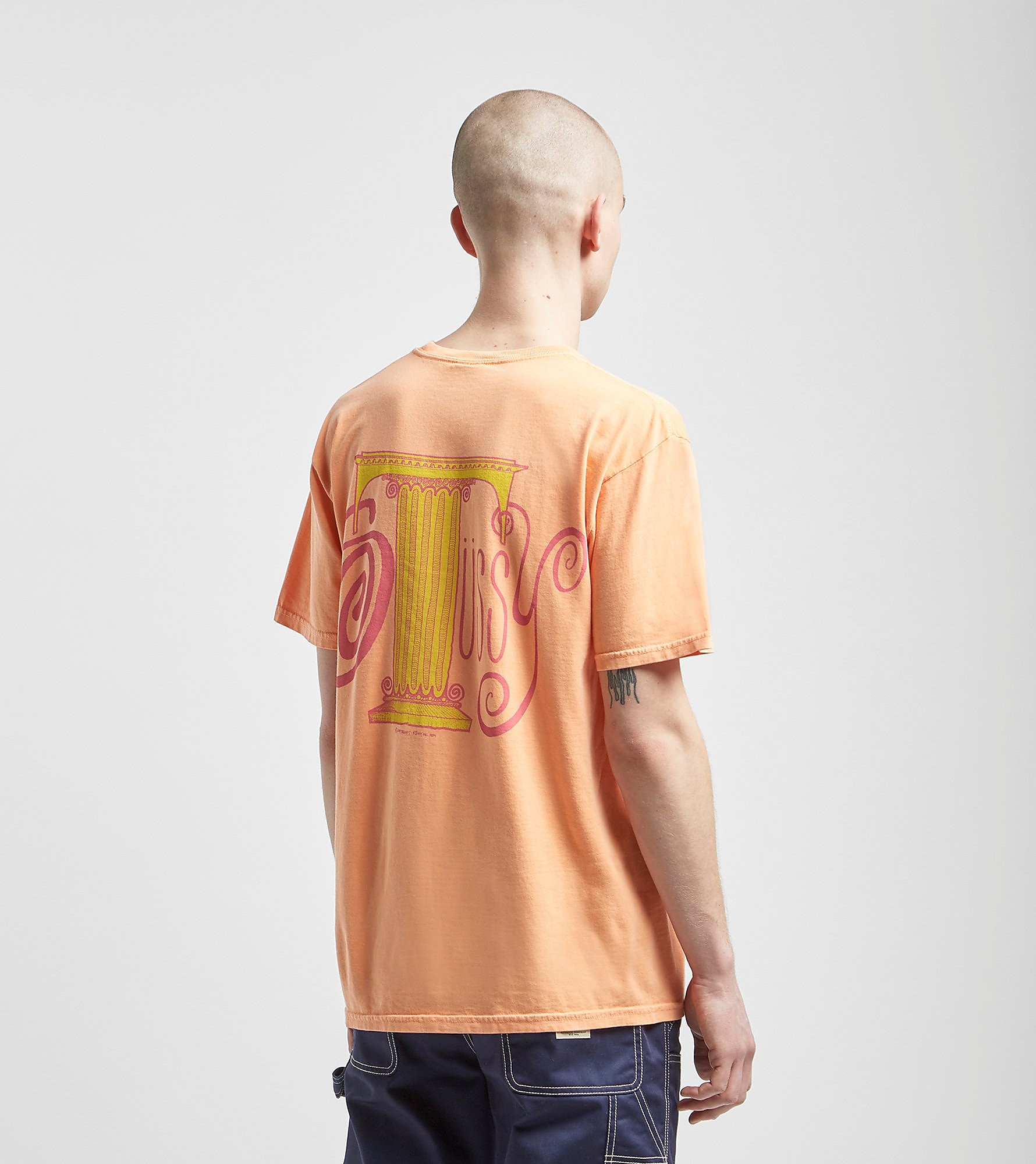 Stussy Column Pigment Dyed T Shirt Roze stussy kopen in de aanbieding
