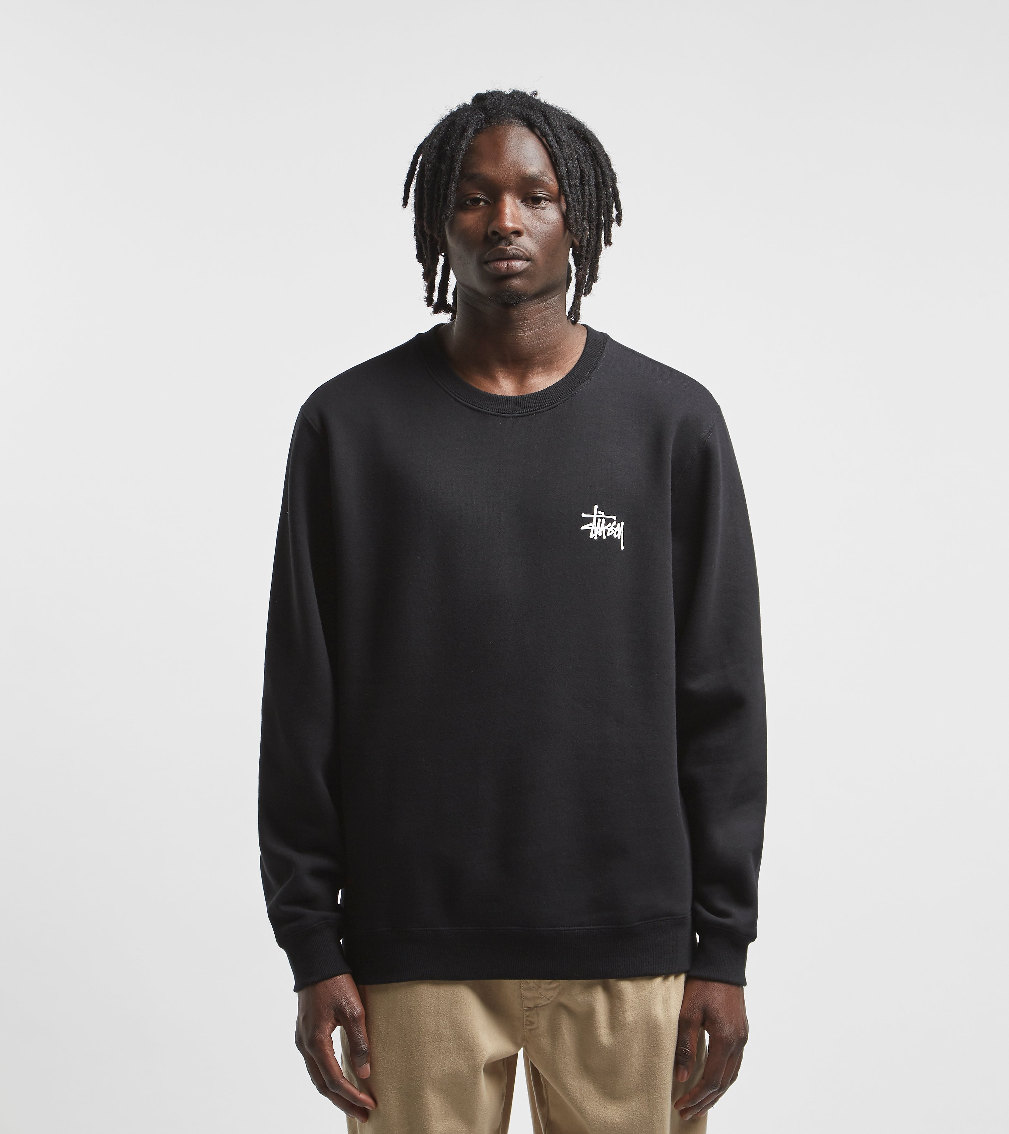 Stussy Basic Crew Sweatshirt Zwart stussy kopen in de aanbieding