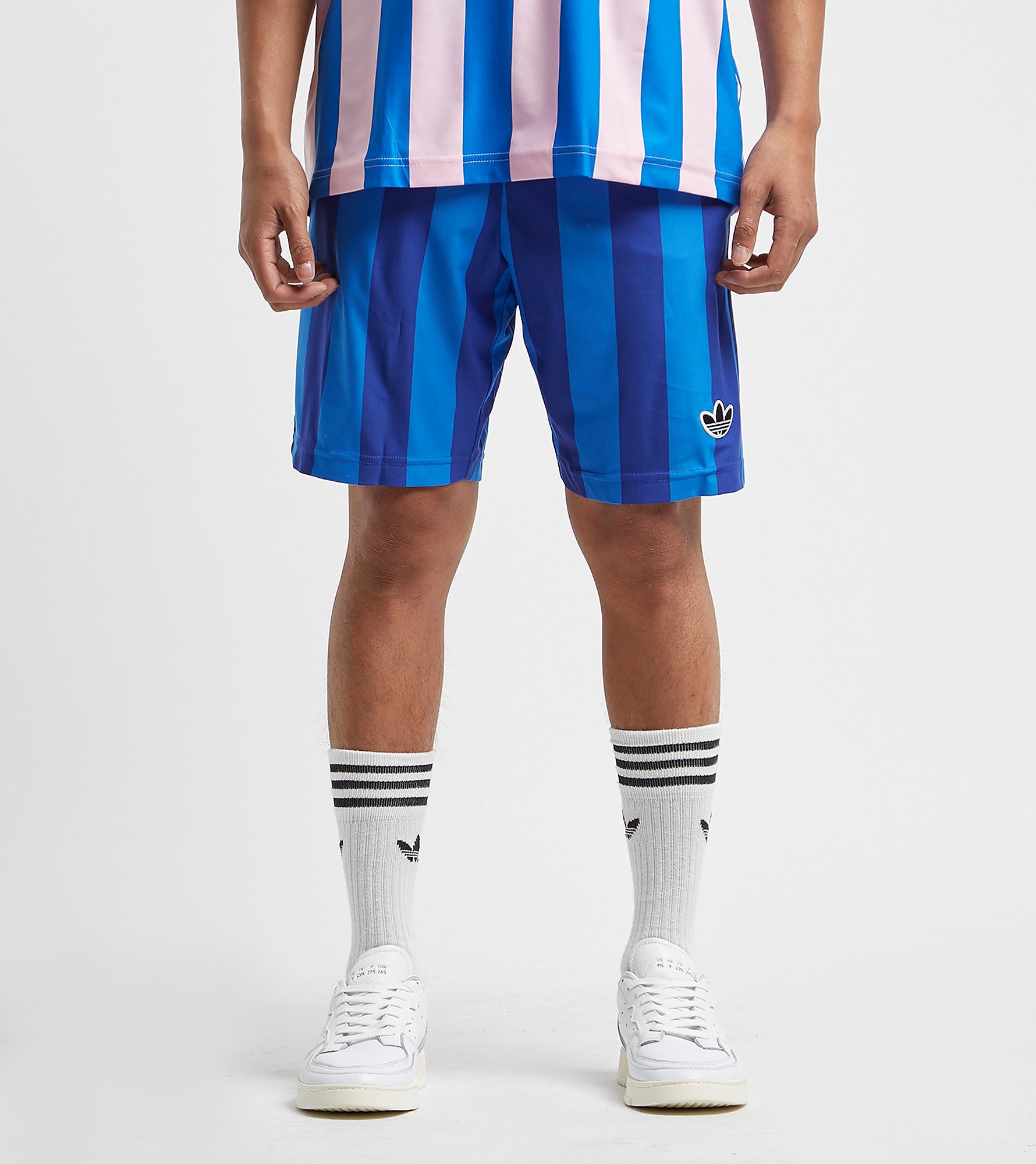 Adidas Originals Stripes Shorts Blauw adidas originals kopen in de aanbieding