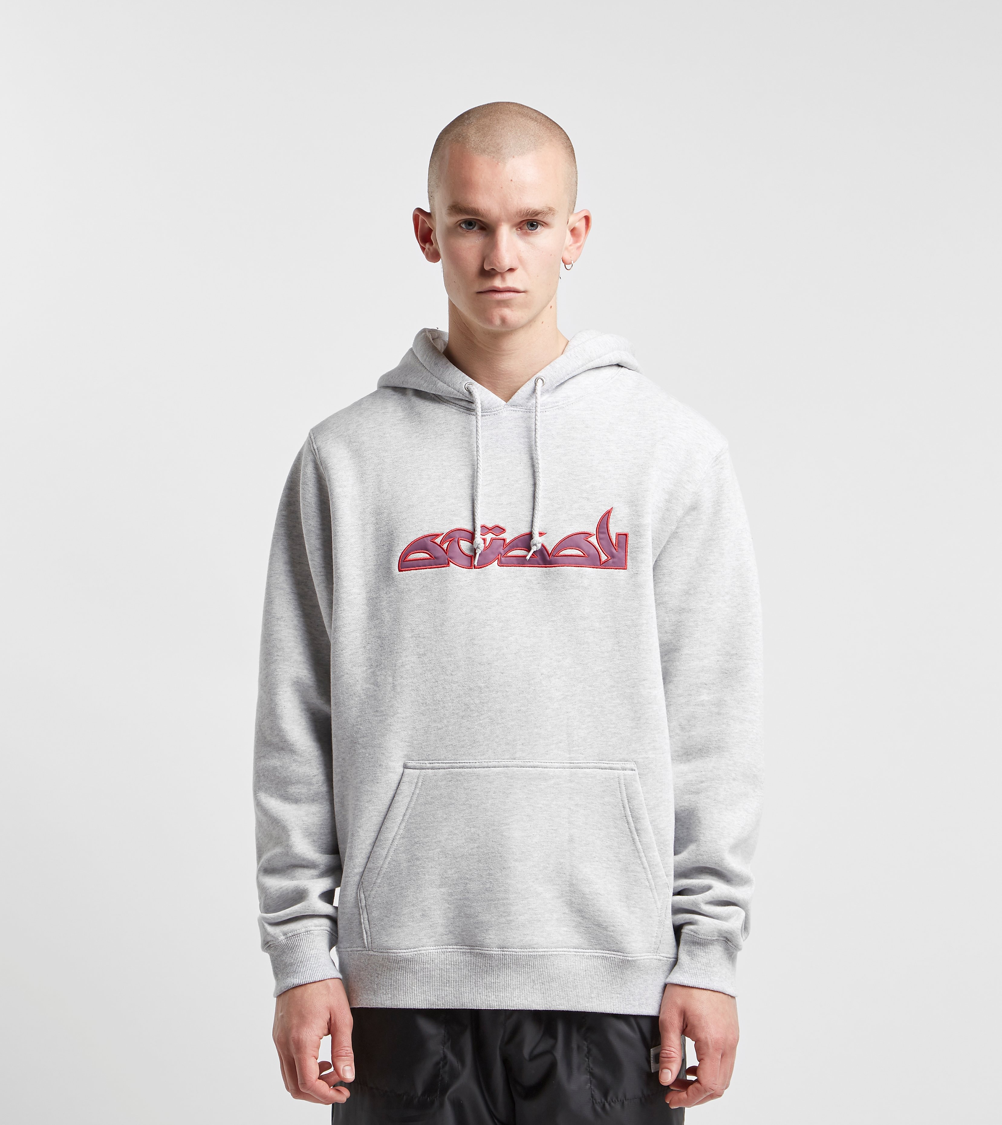 Stussy Script Applique Hoodie Grijs stussy kopen in de aanbieding