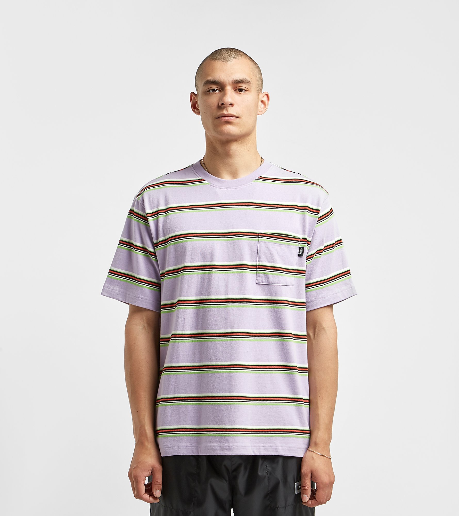 Stussy Malcom Stripe T Shirt Veelkleurig stussy kopen in de aanbieding