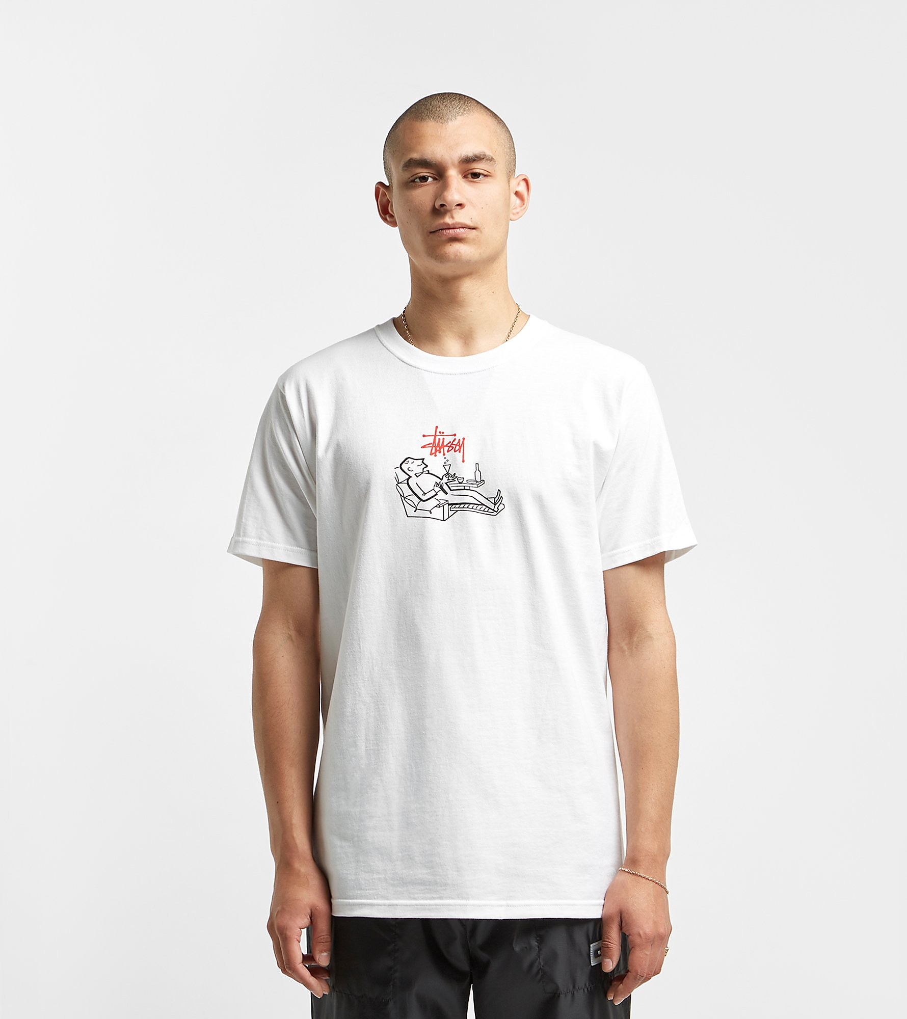 Stussy Loungin T Shirt Wit stussy kopen in de aanbieding