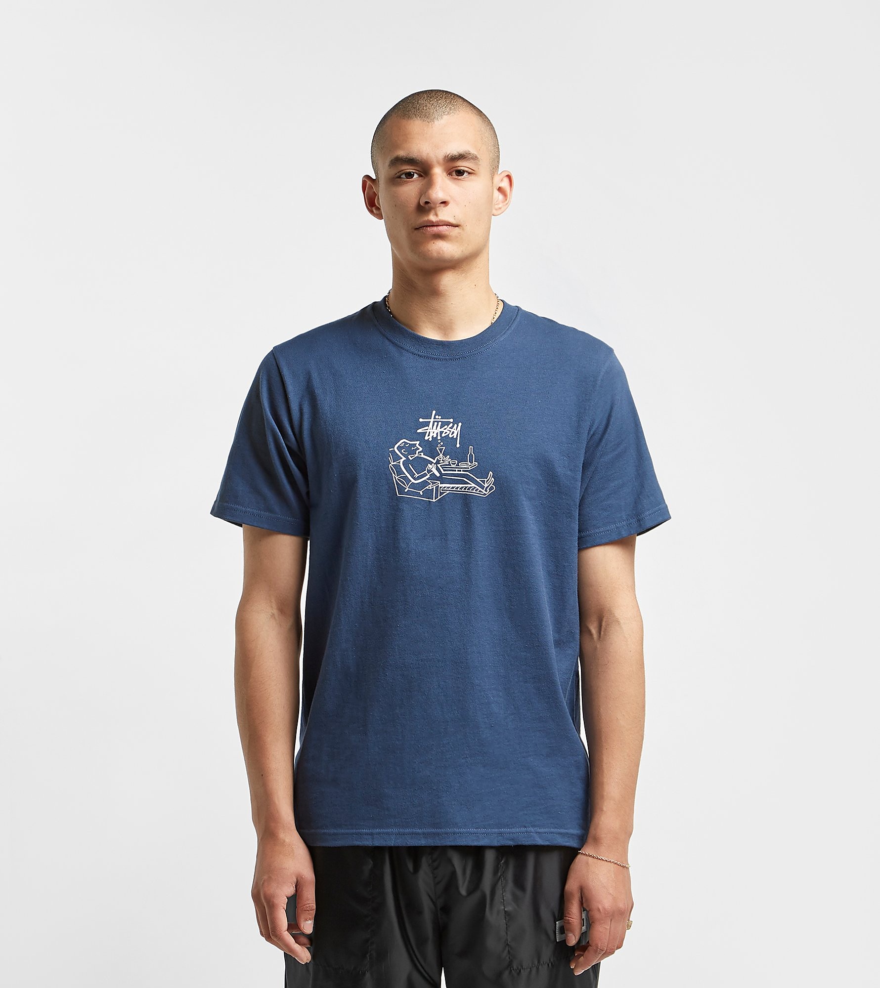 Stussy Loungin T Shirt Blauw stussy kopen in de aanbieding