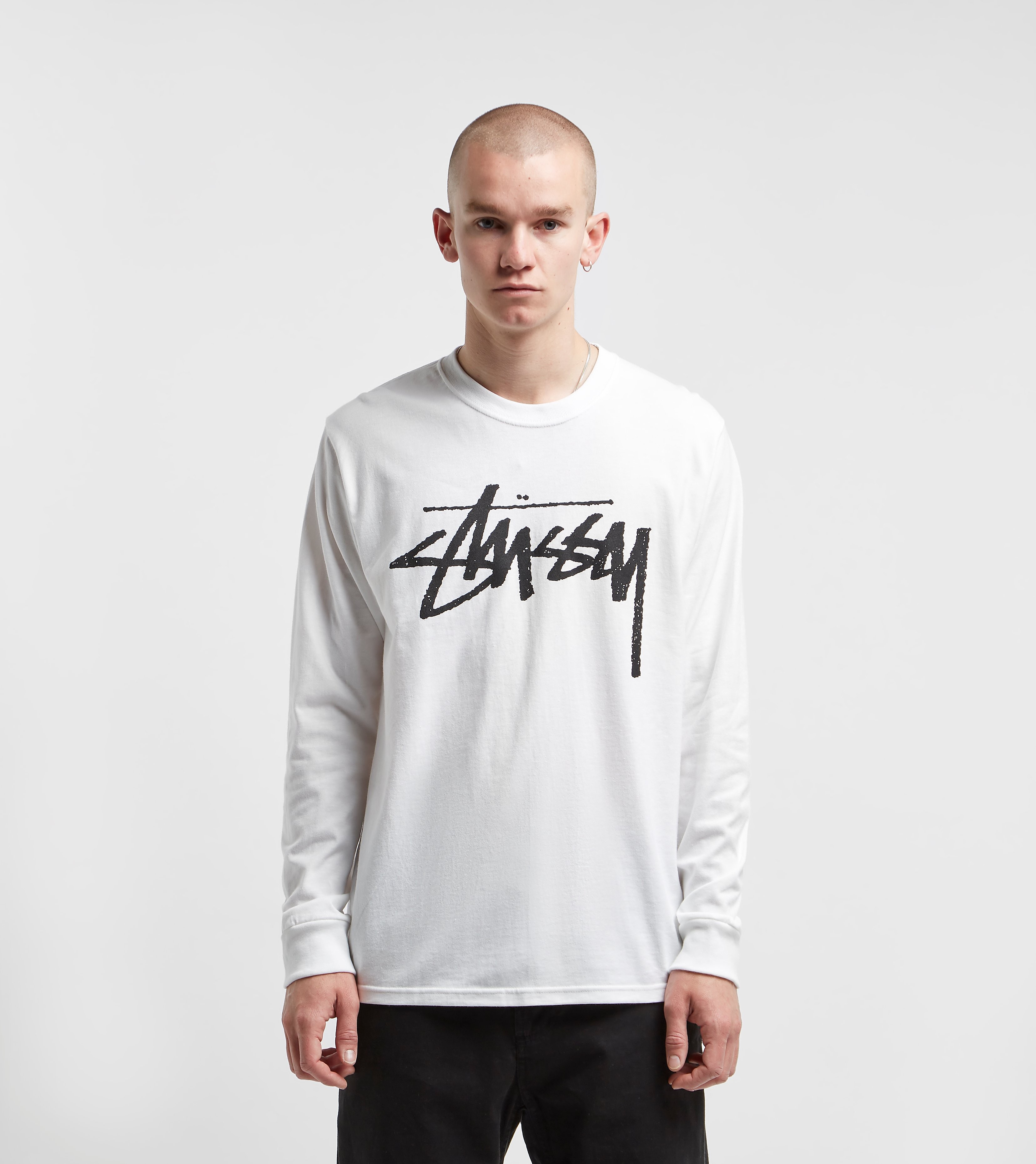 Stussy Stock Long Sleeved T Shirt Wit stussy kopen in de aanbieding