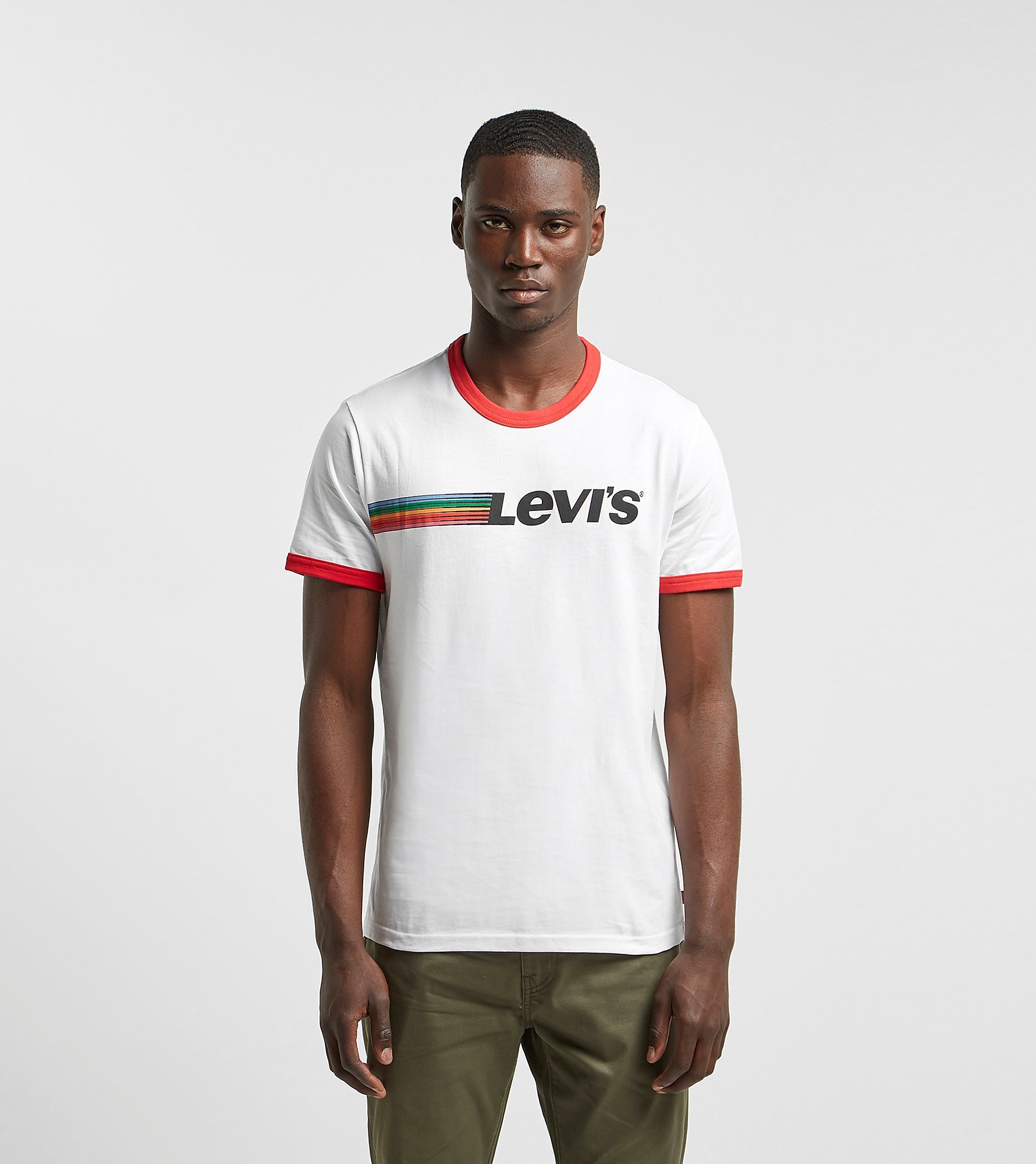 Levis Ringer T Shirt Wit levis kopen in de aanbieding