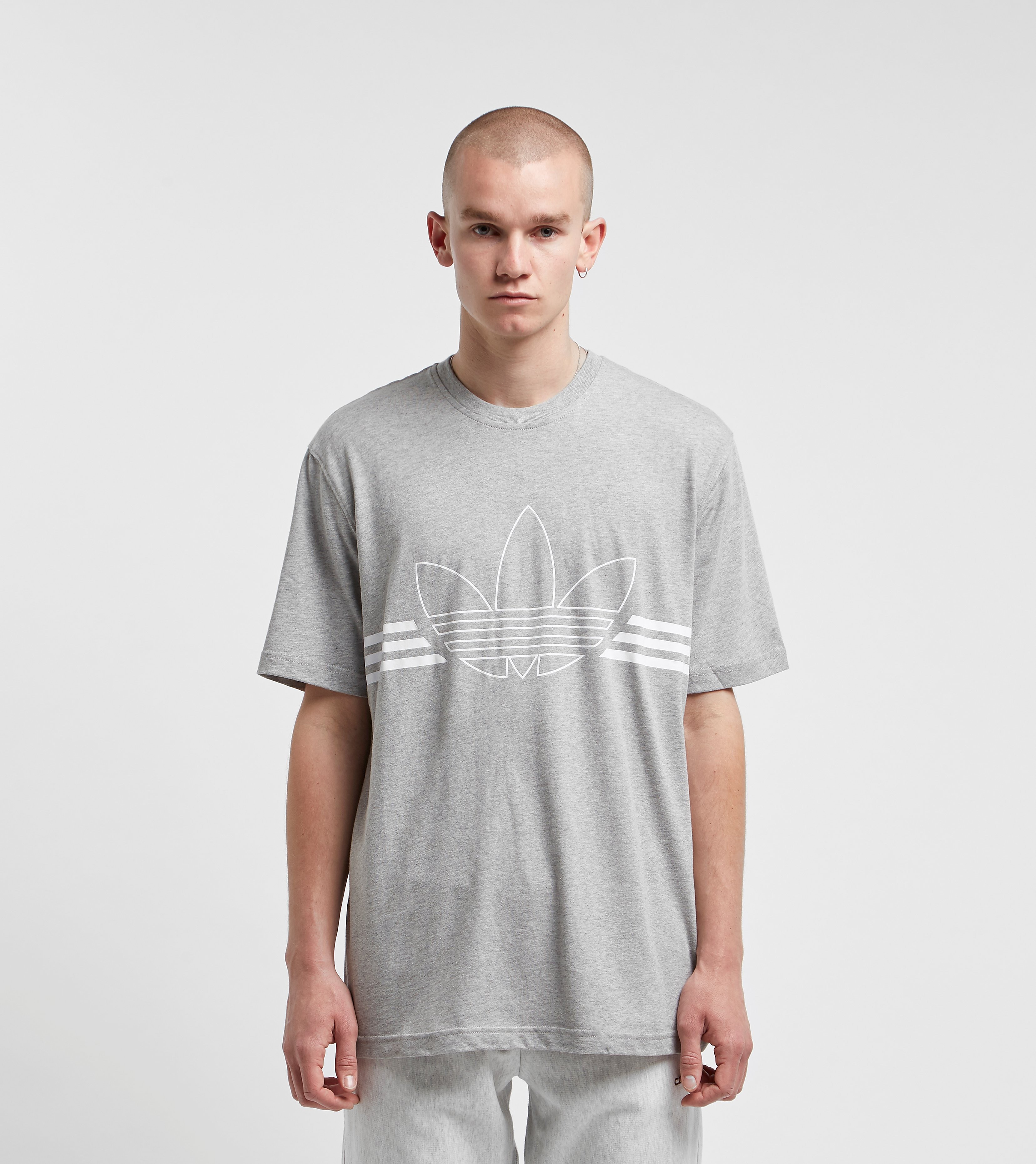 Adidas Originals Outline Trefoil T Shirt Grijs adidas originals kopen in de aanbieding