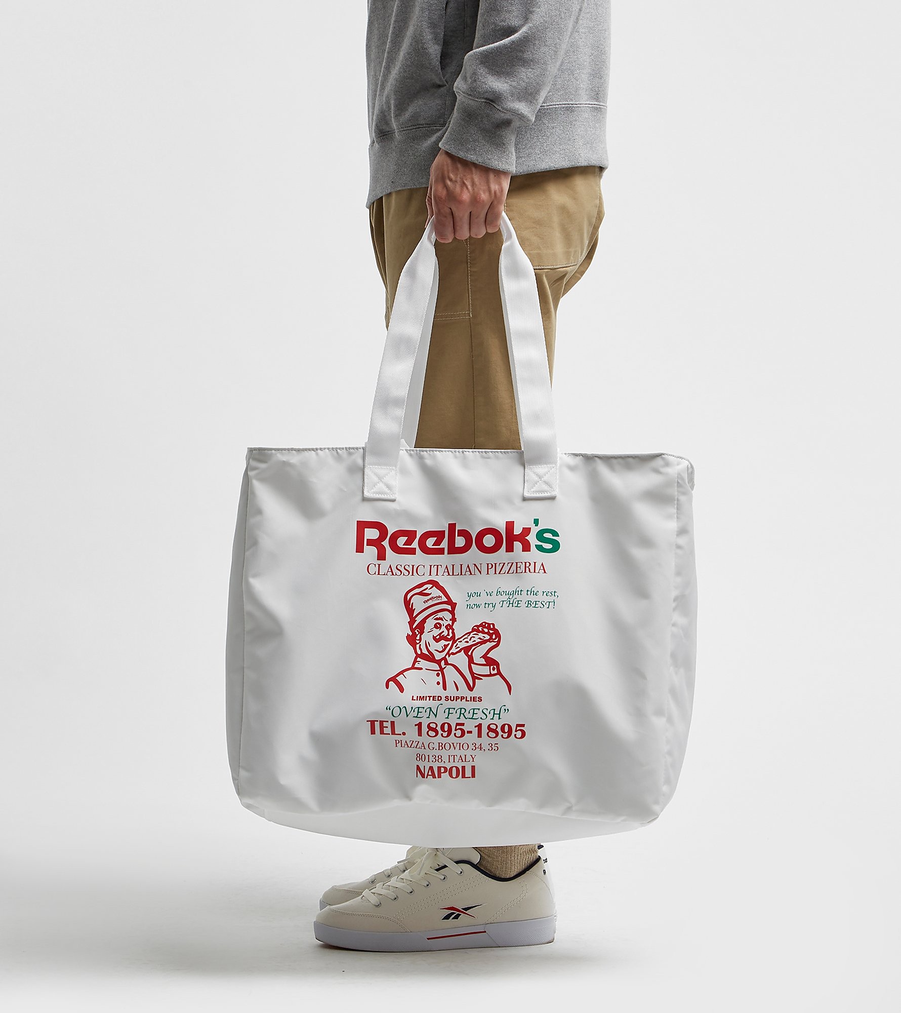 Reebok Pizza Take Away Tote Bag Wit reebok kopen in de aanbieding
