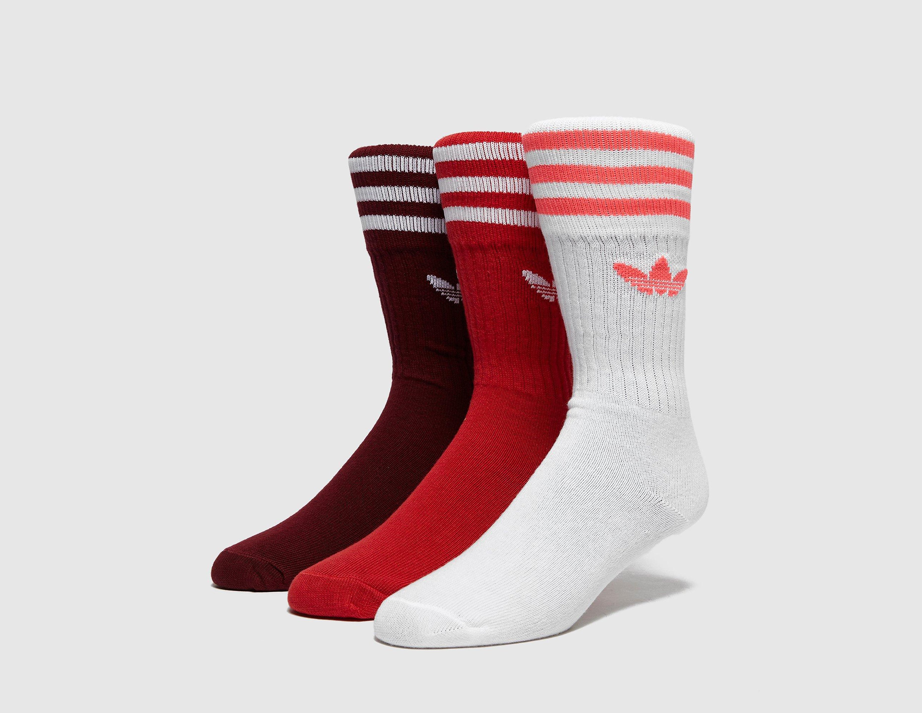 adidas Originals Lot de 3 Paires de Chaussettes, rouge