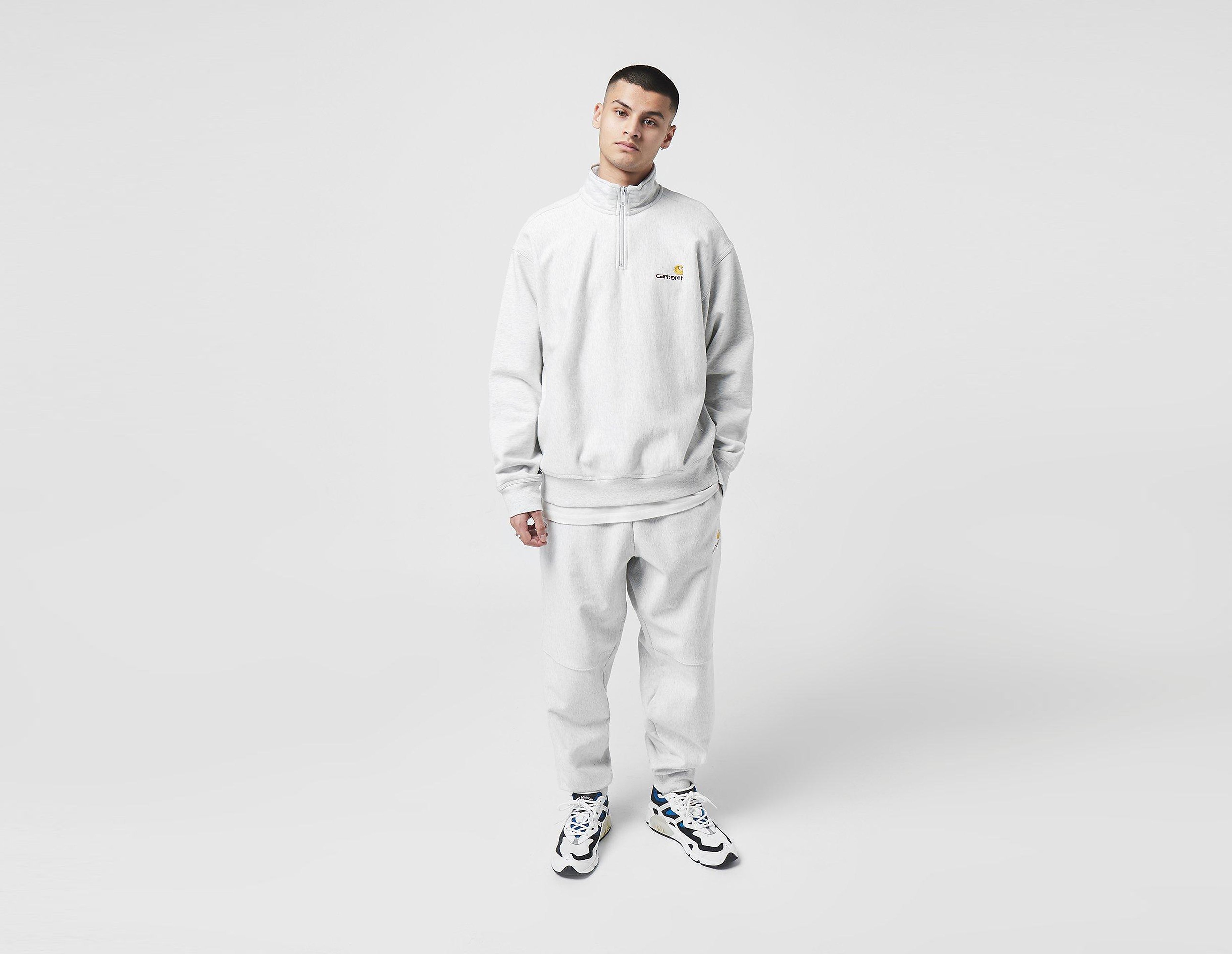 Carhartt WIP Felpa American Script Half Zip, grigio