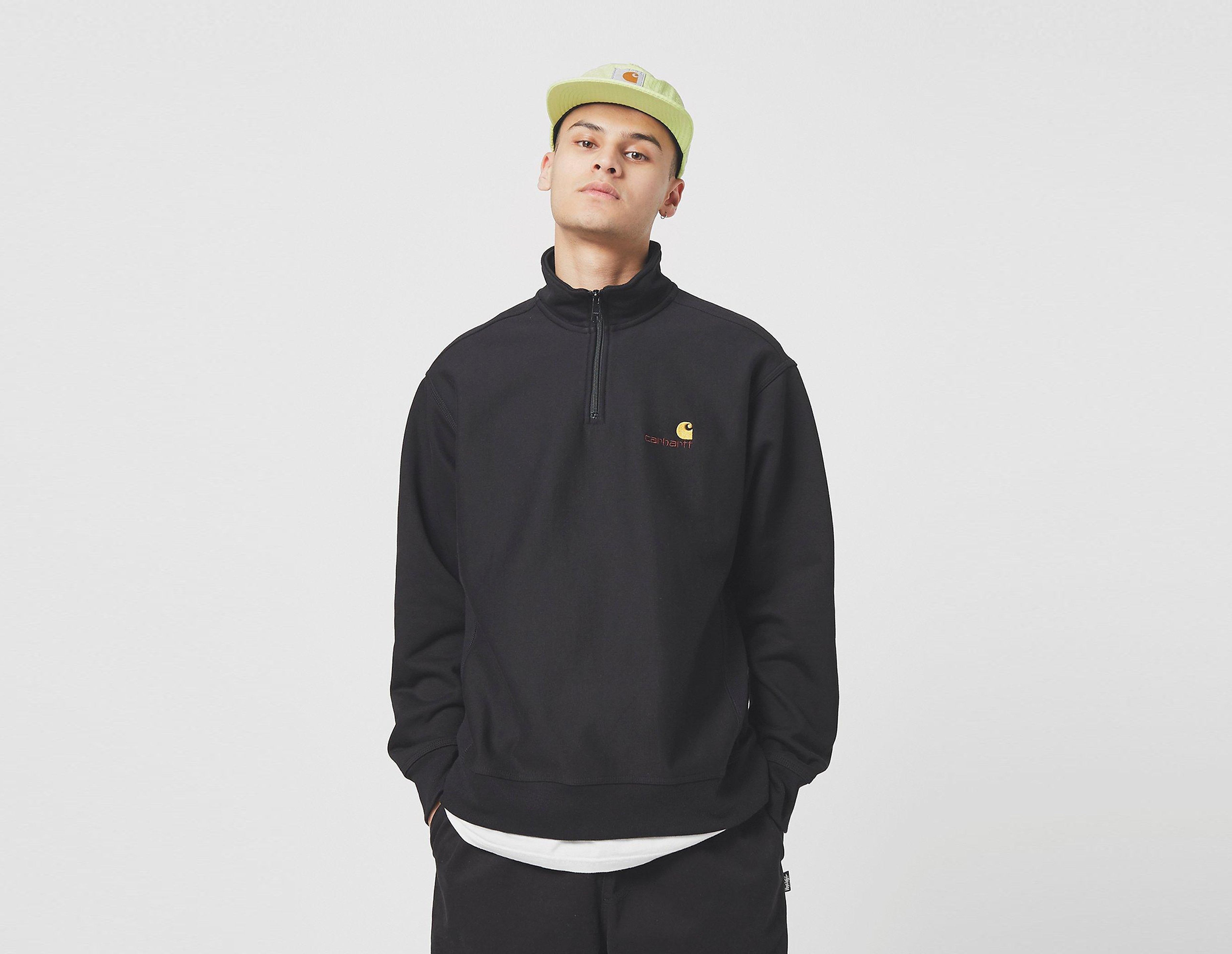 Carhartt WIP Felpa American Script Half Zip, nero