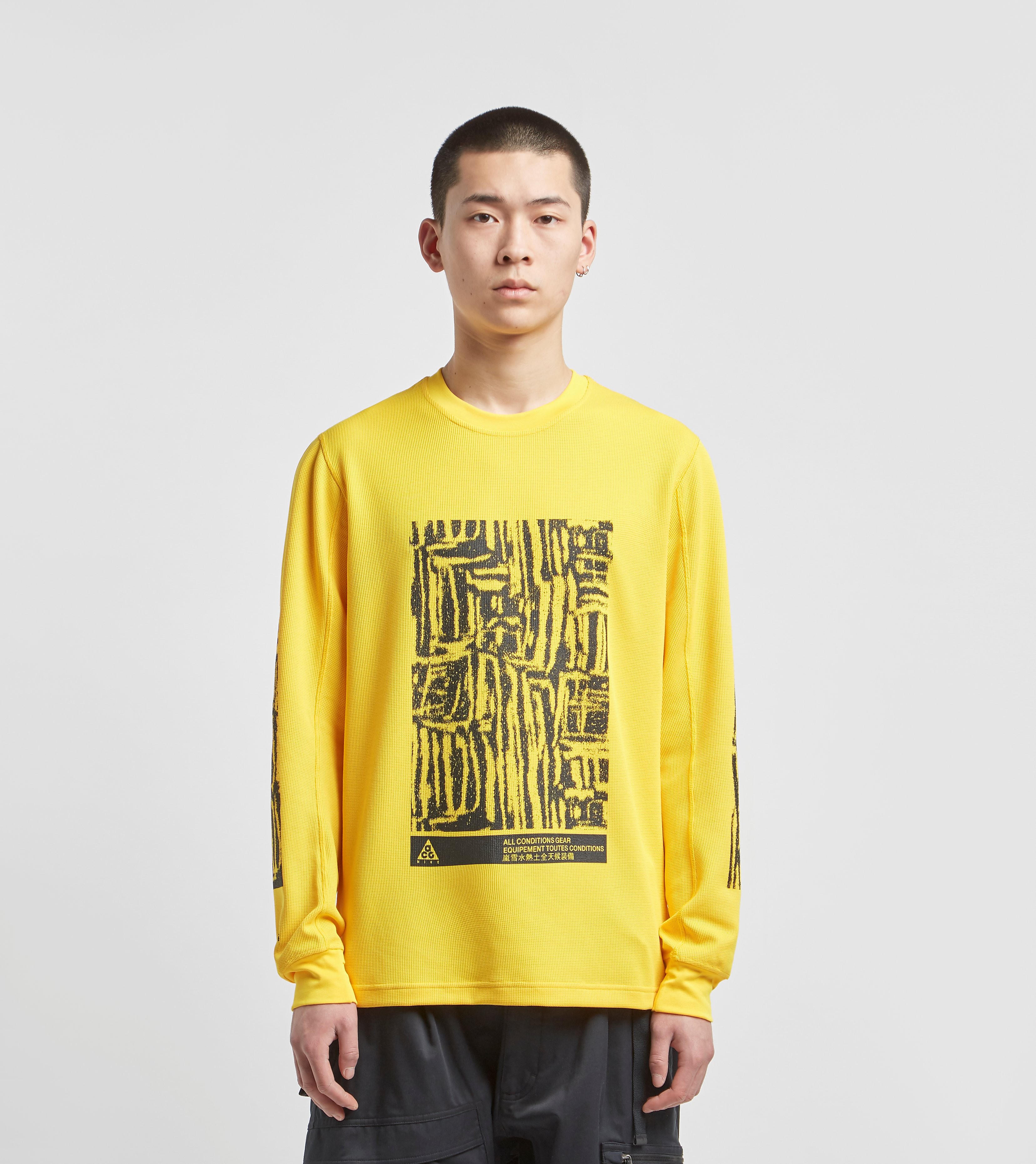 Nike Acg Long Sleeved Waffle T Shirt Geel nike kopen in de aanbieding