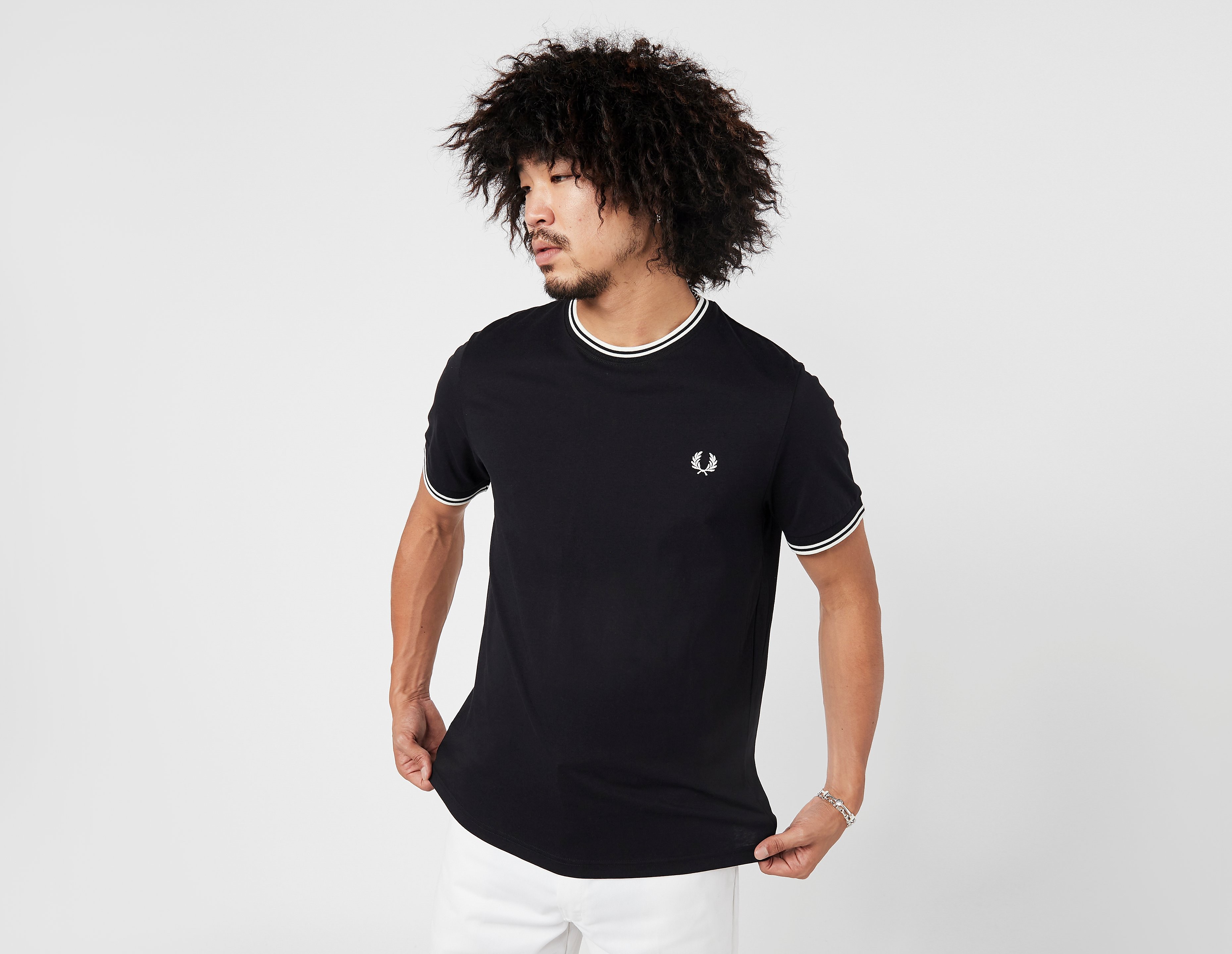 Fred Perry T-Shirt Tipped Ringer, noir