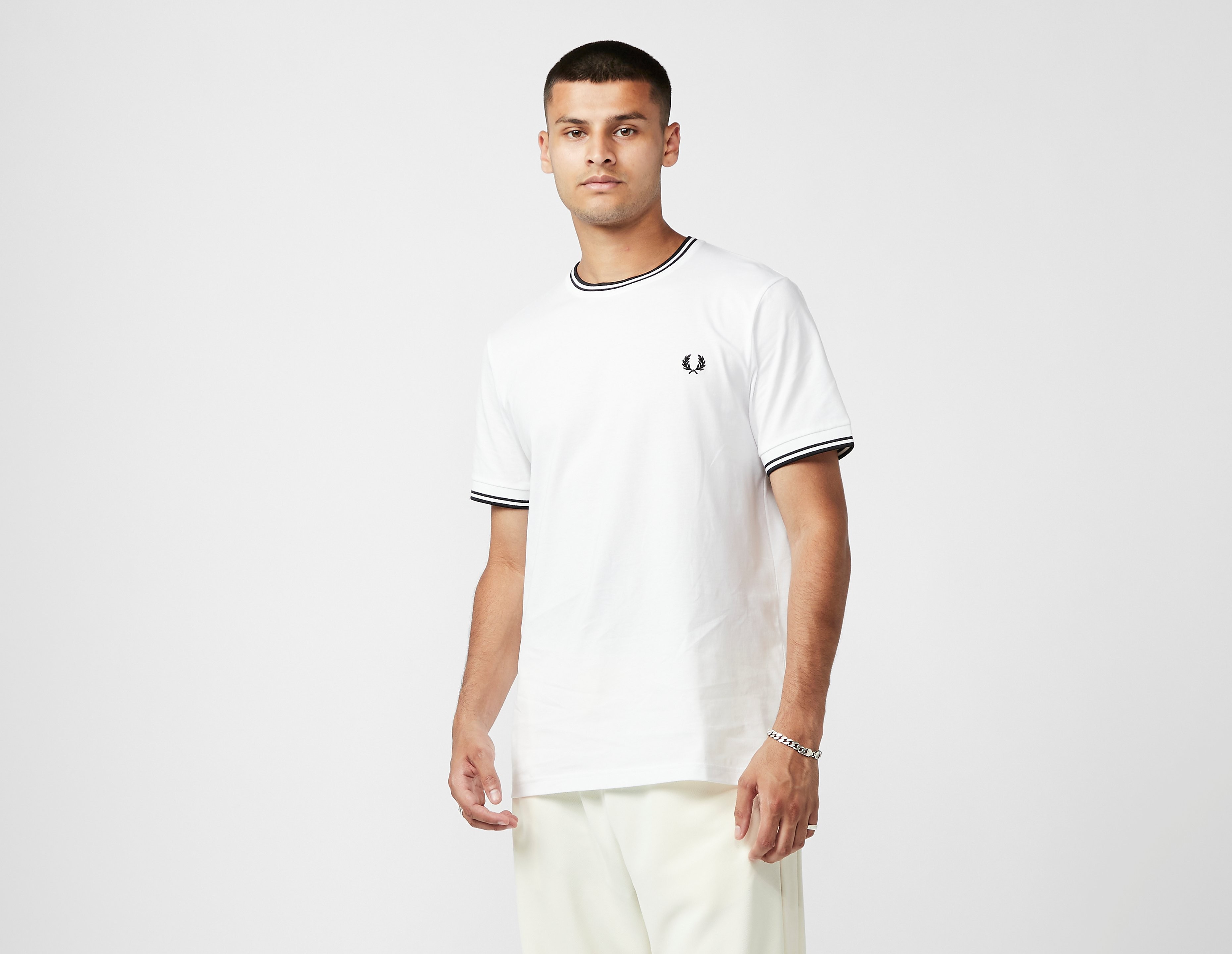 Fred Perry T-Shirt Tipped Ringer, blanc