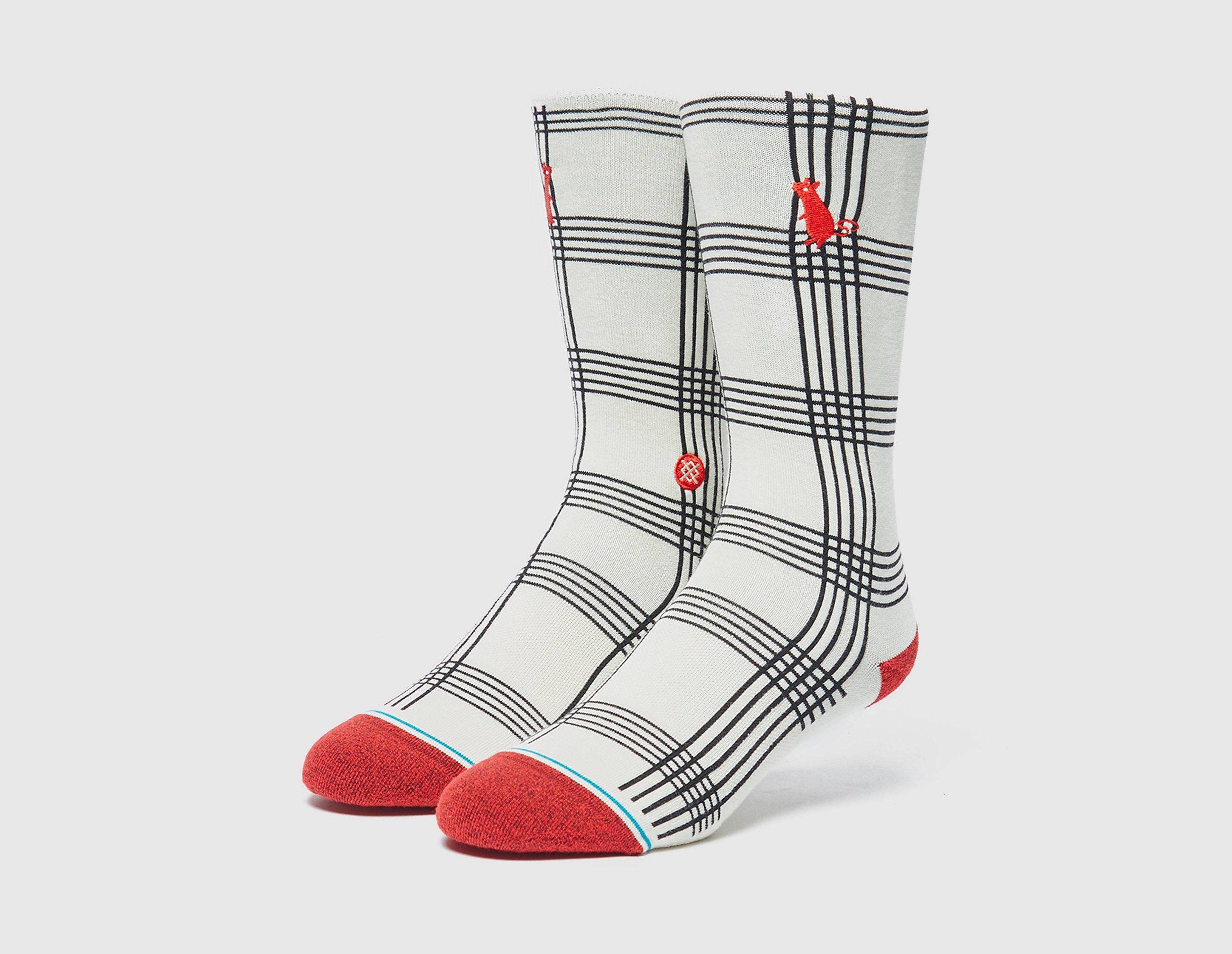 Stance Chaussettes Rat Plaid, blanc