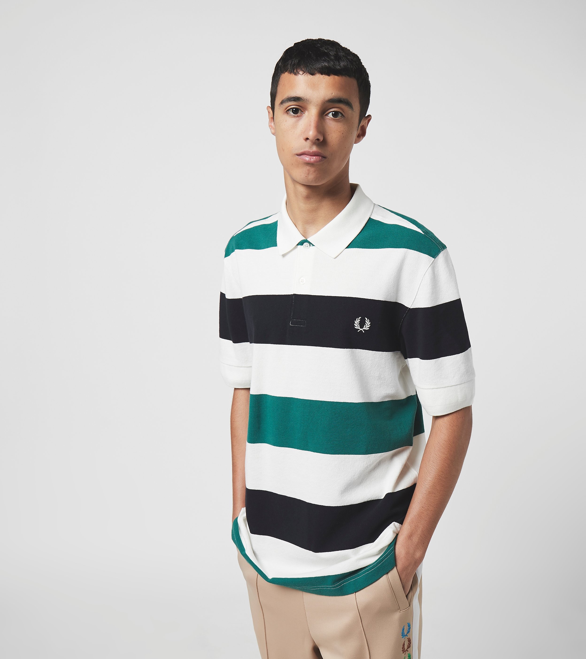 Fred Perry Polo Texture Stripe, blanc