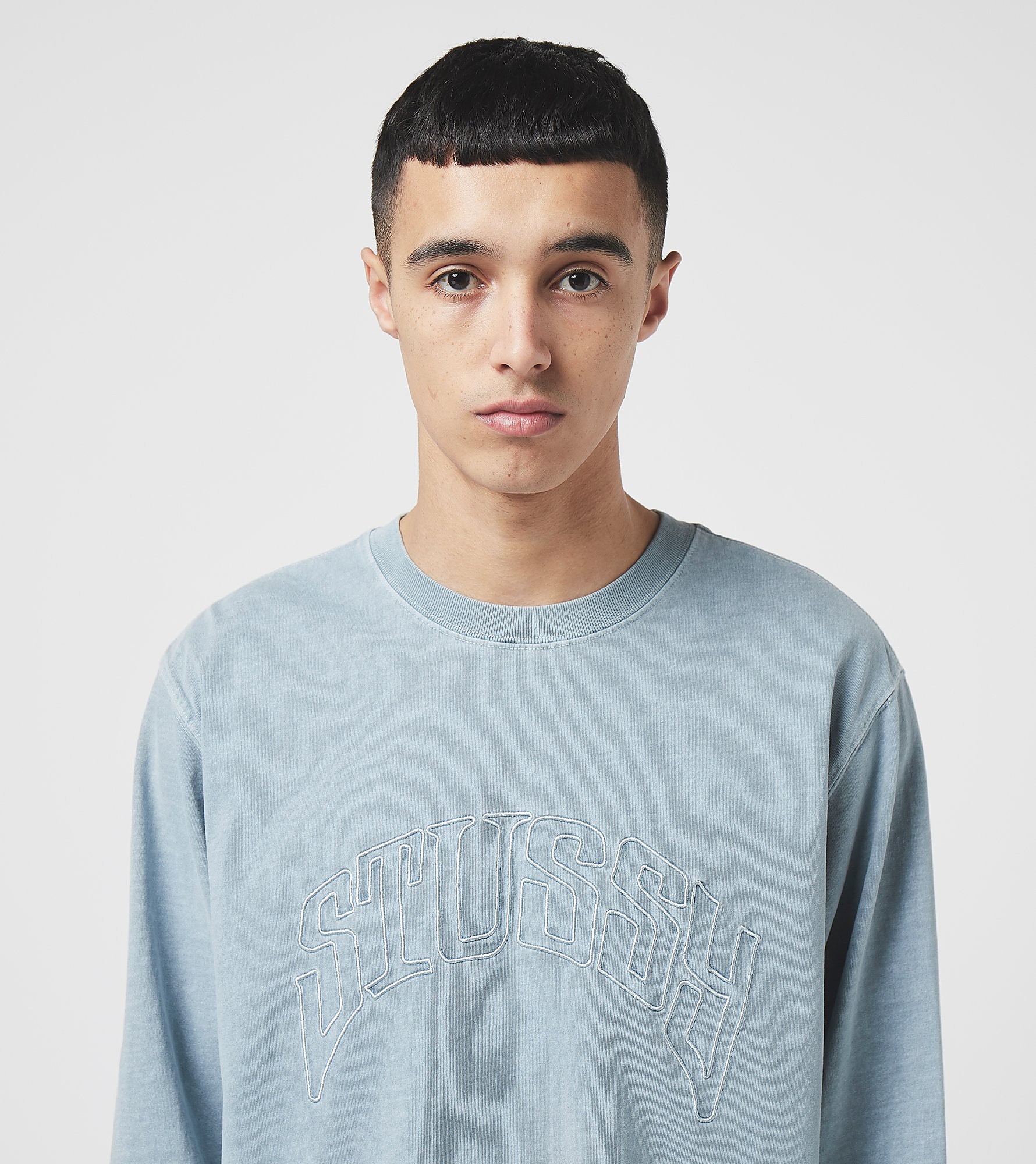 Stussy T-Shirt Manches Longues Arch, gris