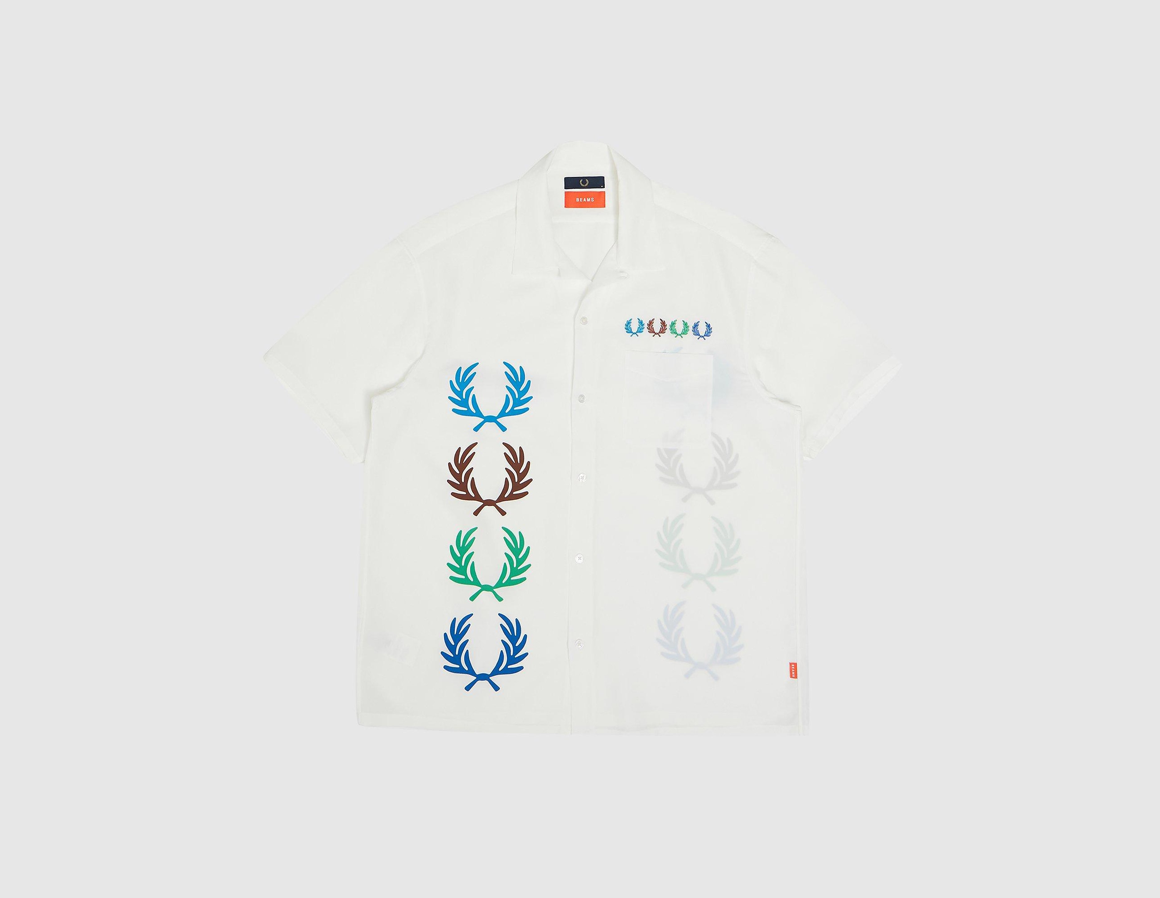 Fred Perry x Beams Chemise Manches Courtes, blanc